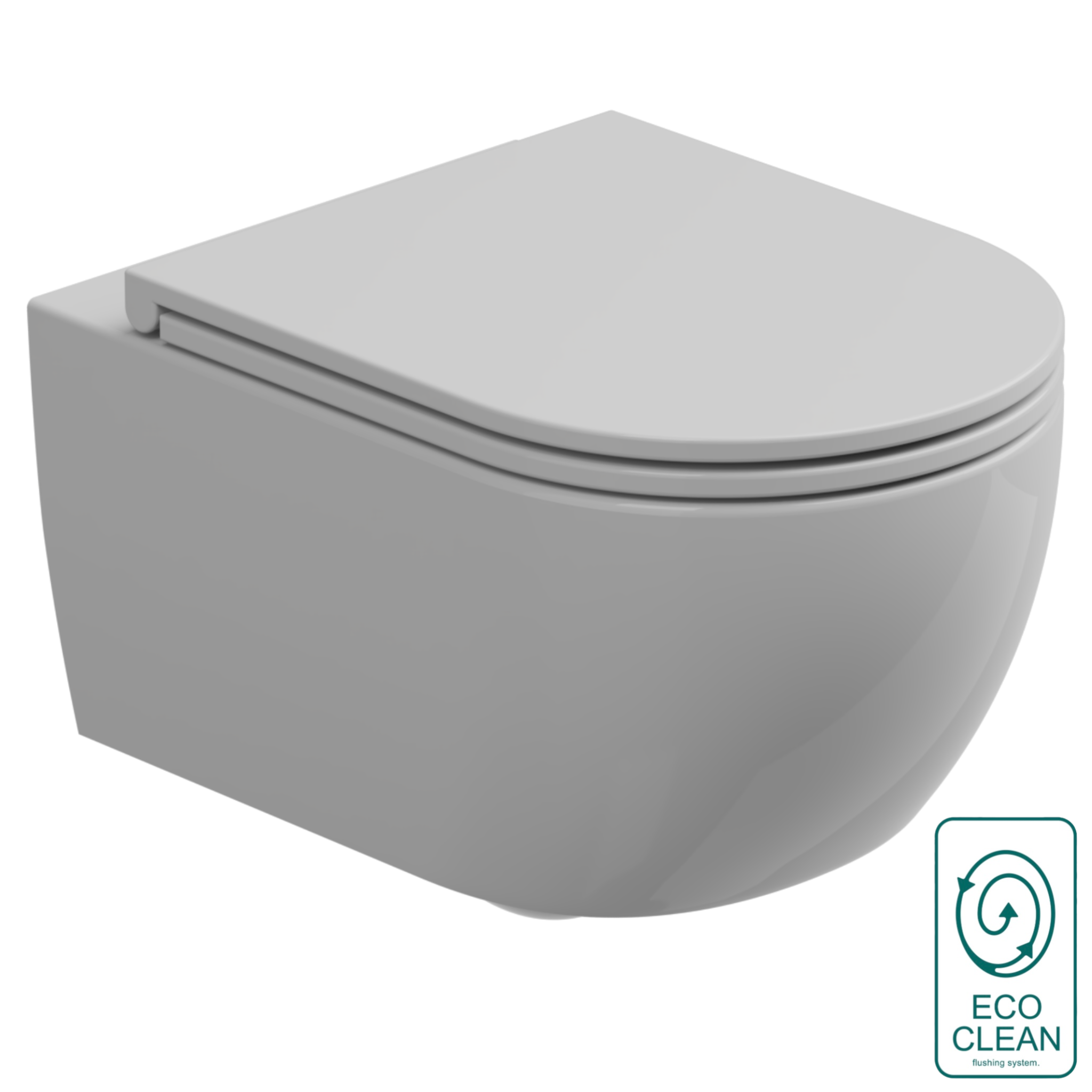 Чаша подвесного унитаза со смывом Eco Clean (торнадо) и креплением GSG Ceramic Design Like RULKWCSOEC000FI, белый глянцевый