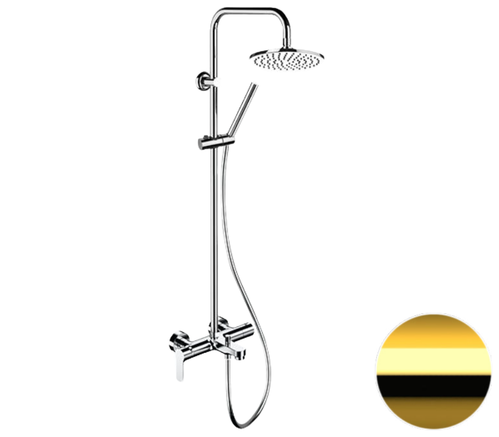 Душевая система с изливом Remer Class Line L34X7MMM20DO, золото глянцевое
