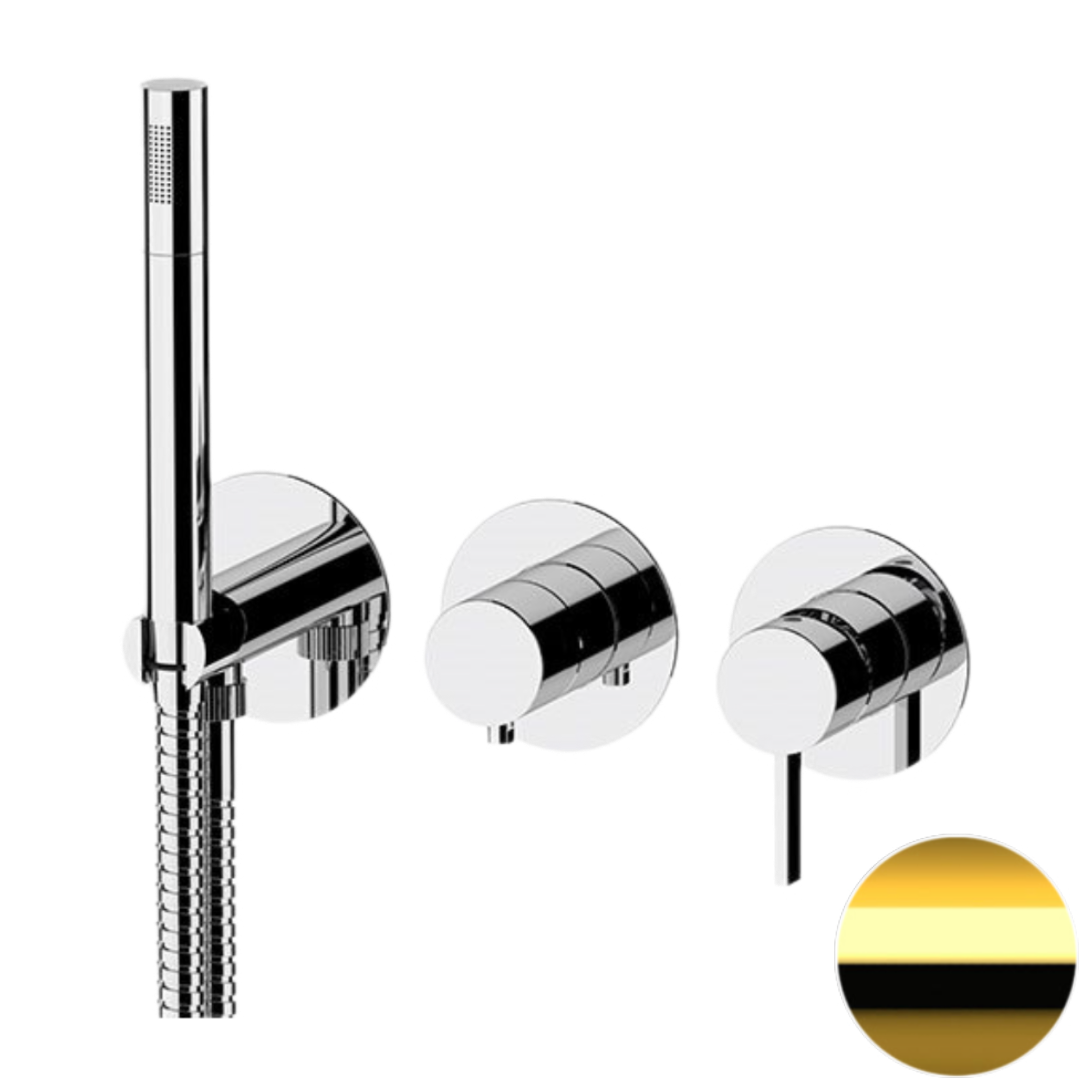 Смеситель для душа Remer Metrica MC97D3PDO, золото глянцевое