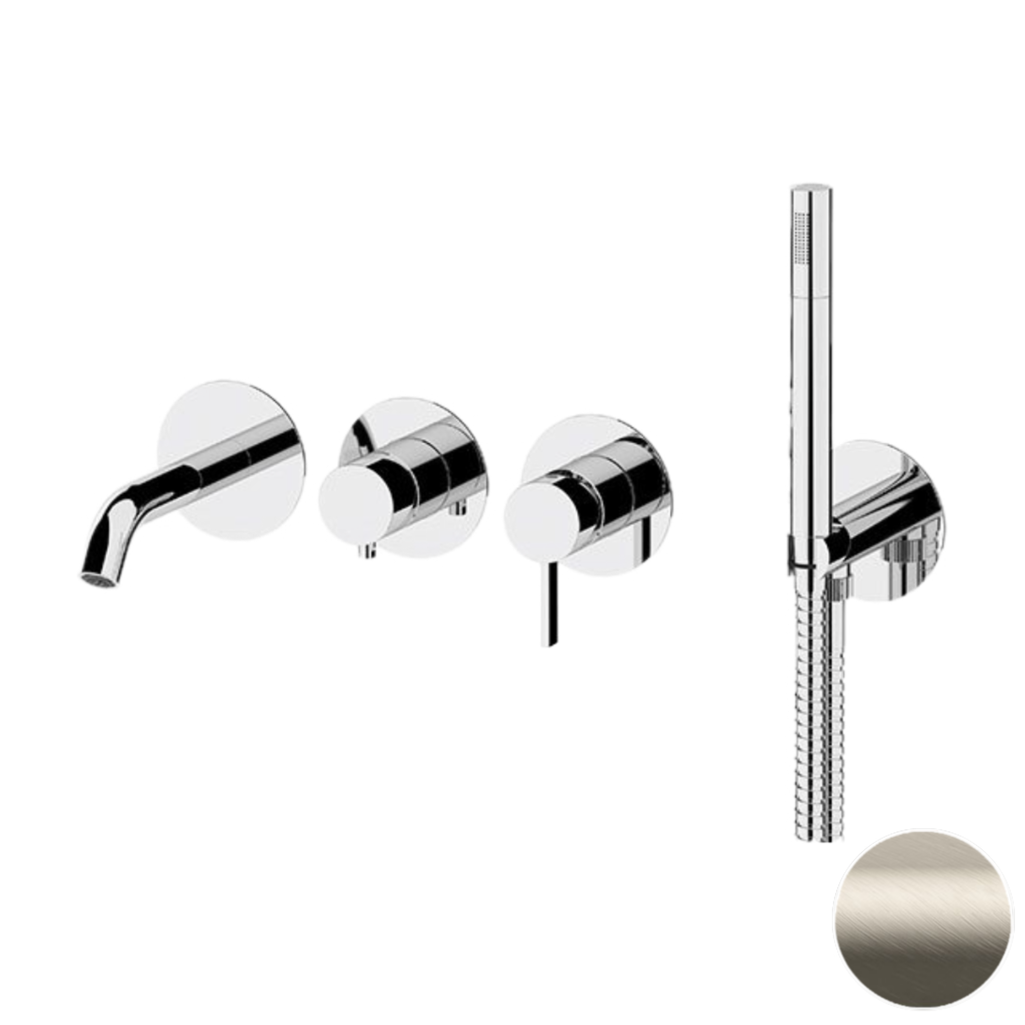 Смеситель для ванны Remer Metrica MC53D2PXV, сталь