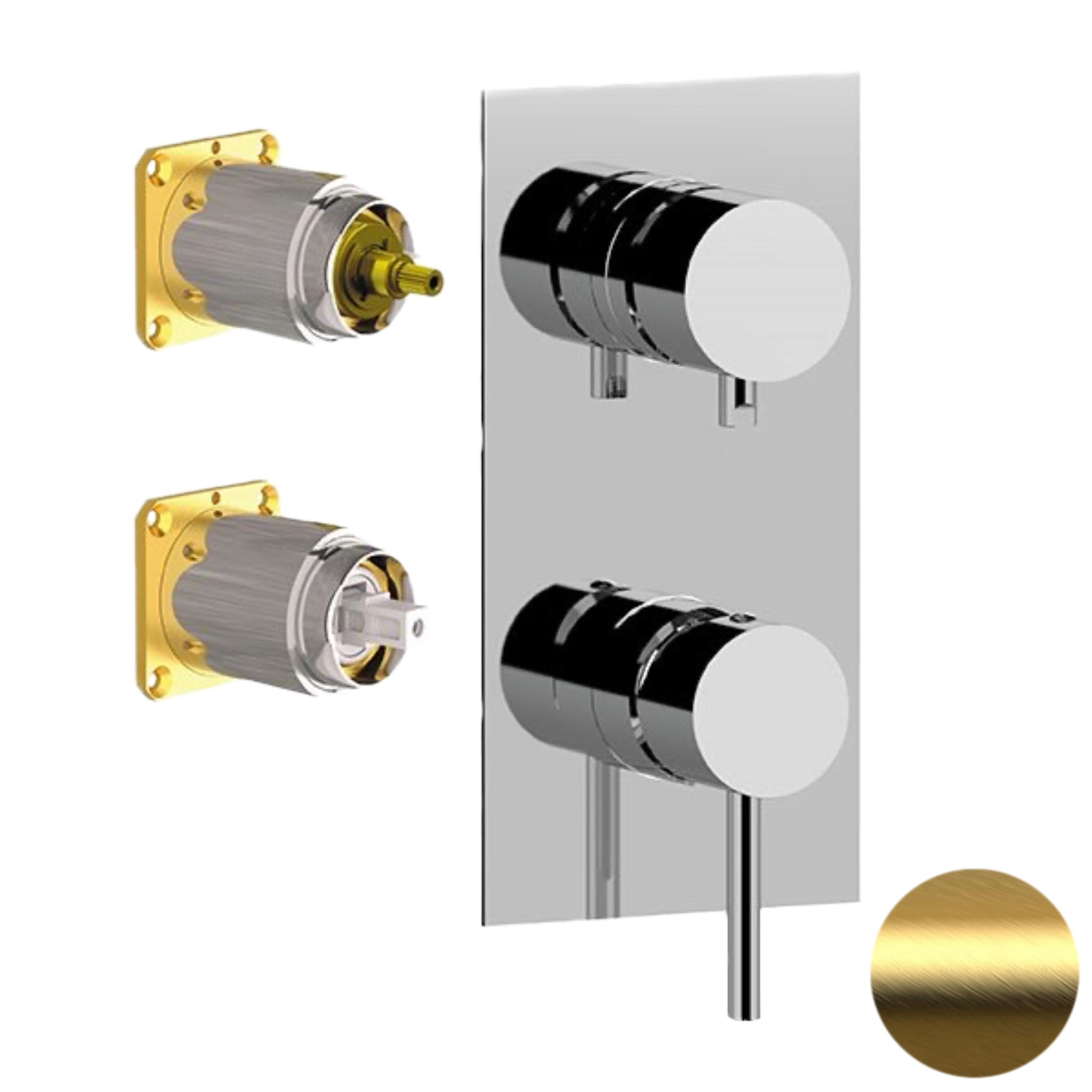 Смеситель для душа Remer X Style X93QKBBG, золото брашированное