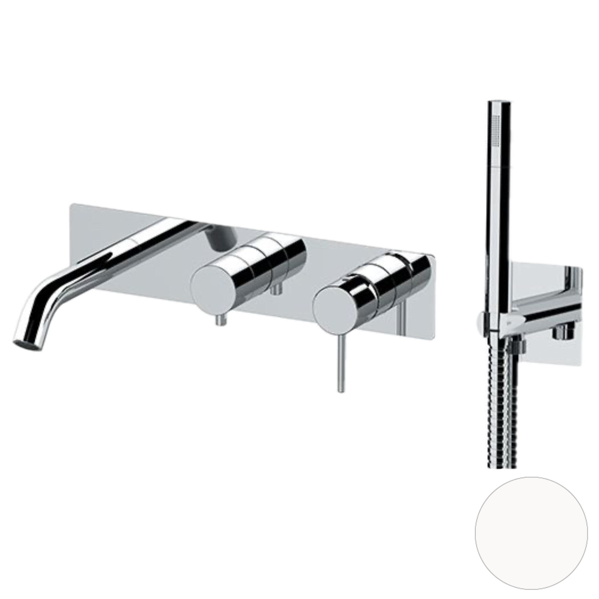 Смеситель для ванны Remer X Style X53D2WBBO, белый матовый