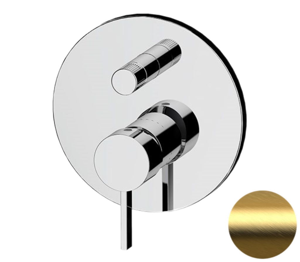 Смеситель для душа Remer Metrica MC09HBG, золото брашированное