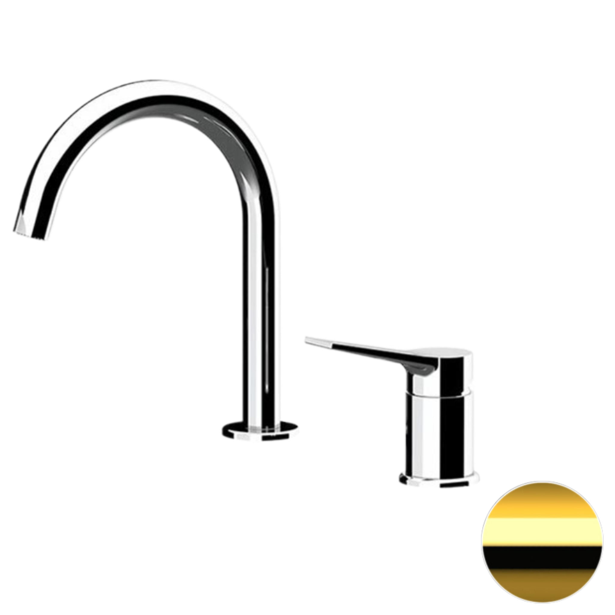 Смеситель для раковины Remer Slash SL57DO, золото глянцевое