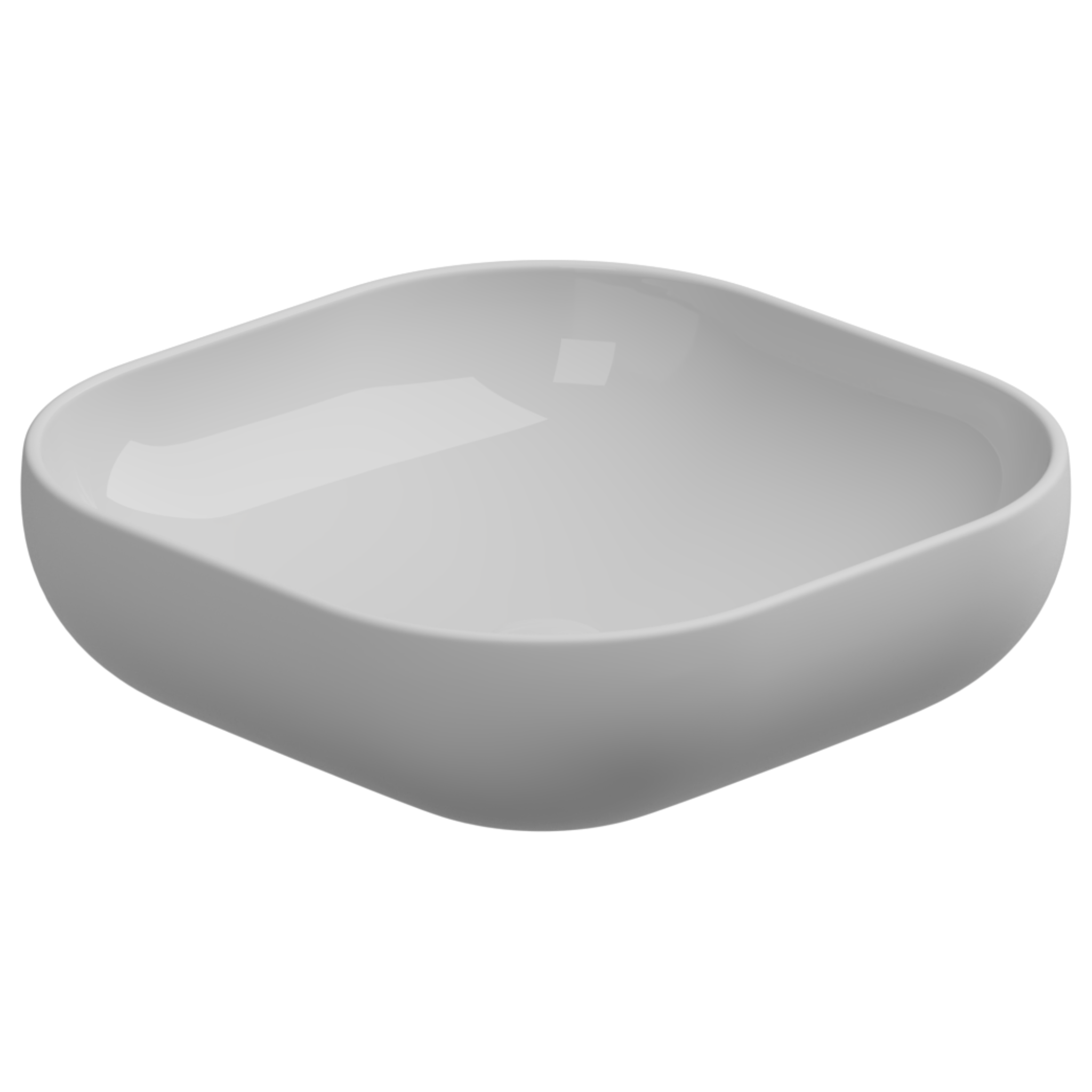 Раковина накладная биколор 45 см GSG Ceramic Design Easy EALAVQU45BI000/001, White/White Matt