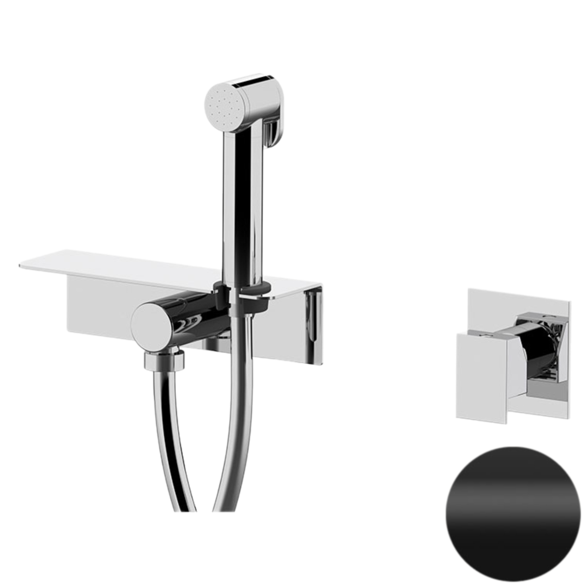 Гигиенический душ со смесителем Daniel Skyline SK646Z4DCT15, чёрный матовый