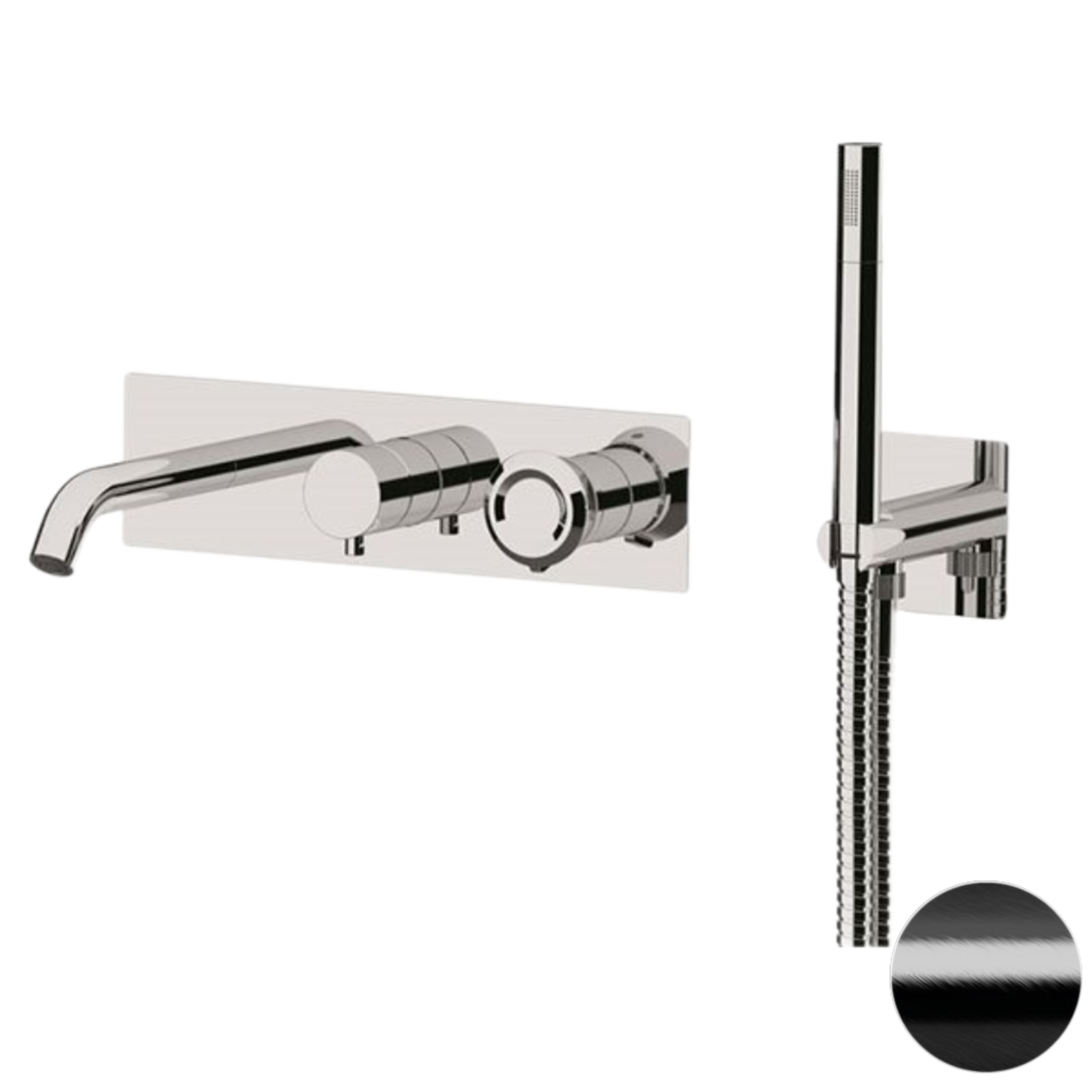 Смеситель для ванны Remer Element ET53D2CFP, черный брашированный хром