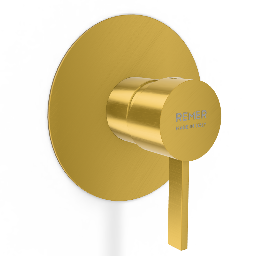 Смеситель для душа Remer Metrica MC30LBG, золото брашированное