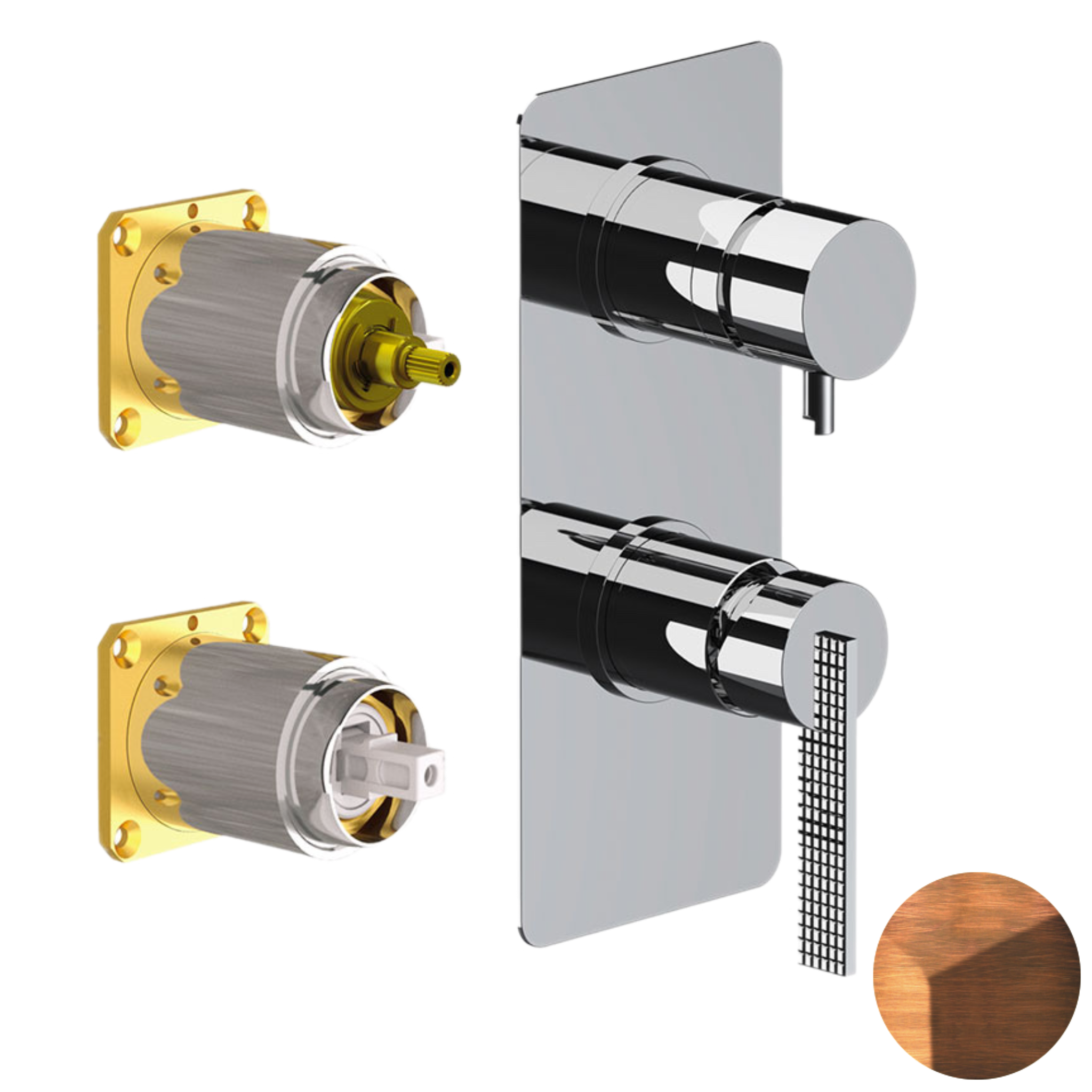 Смеситель для душа Daniel Club ANC612D3KB64, медь состаренная