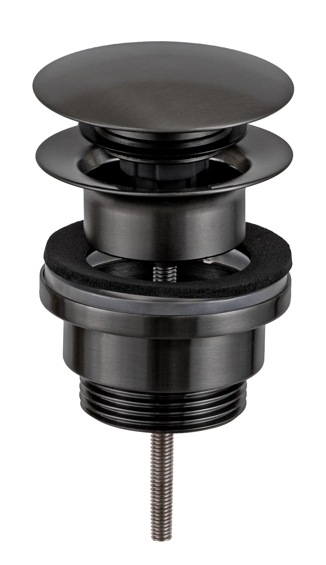 Донный клапан универсальный 1”1/4 Remer 905CCR114CFP, черный брашированный хром