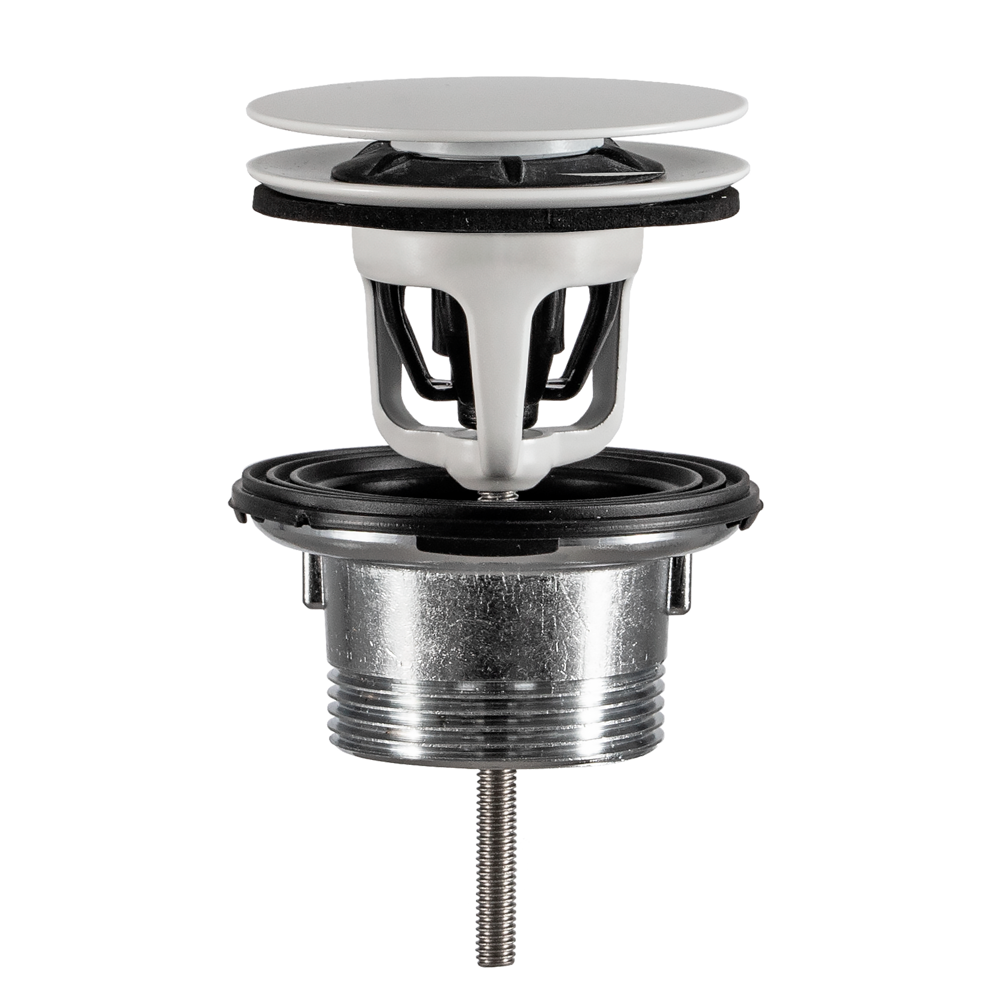 Донный клапан с переливом для ванны click-clack 1”1/2 OMP Tea Clicker 8334.060.6.XD, белый матовый
