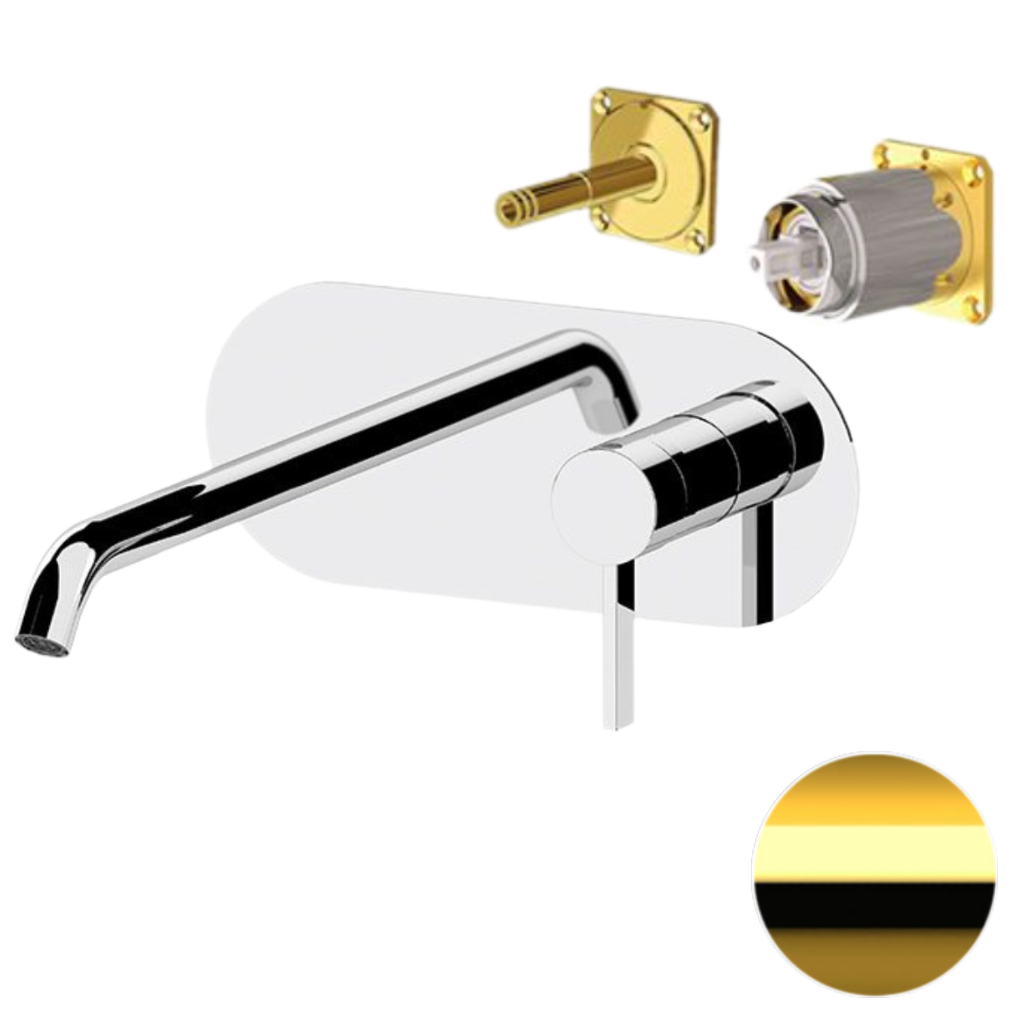 Смеситель для раковины Remer Metrica MC15LKBDO, золото глянцевое