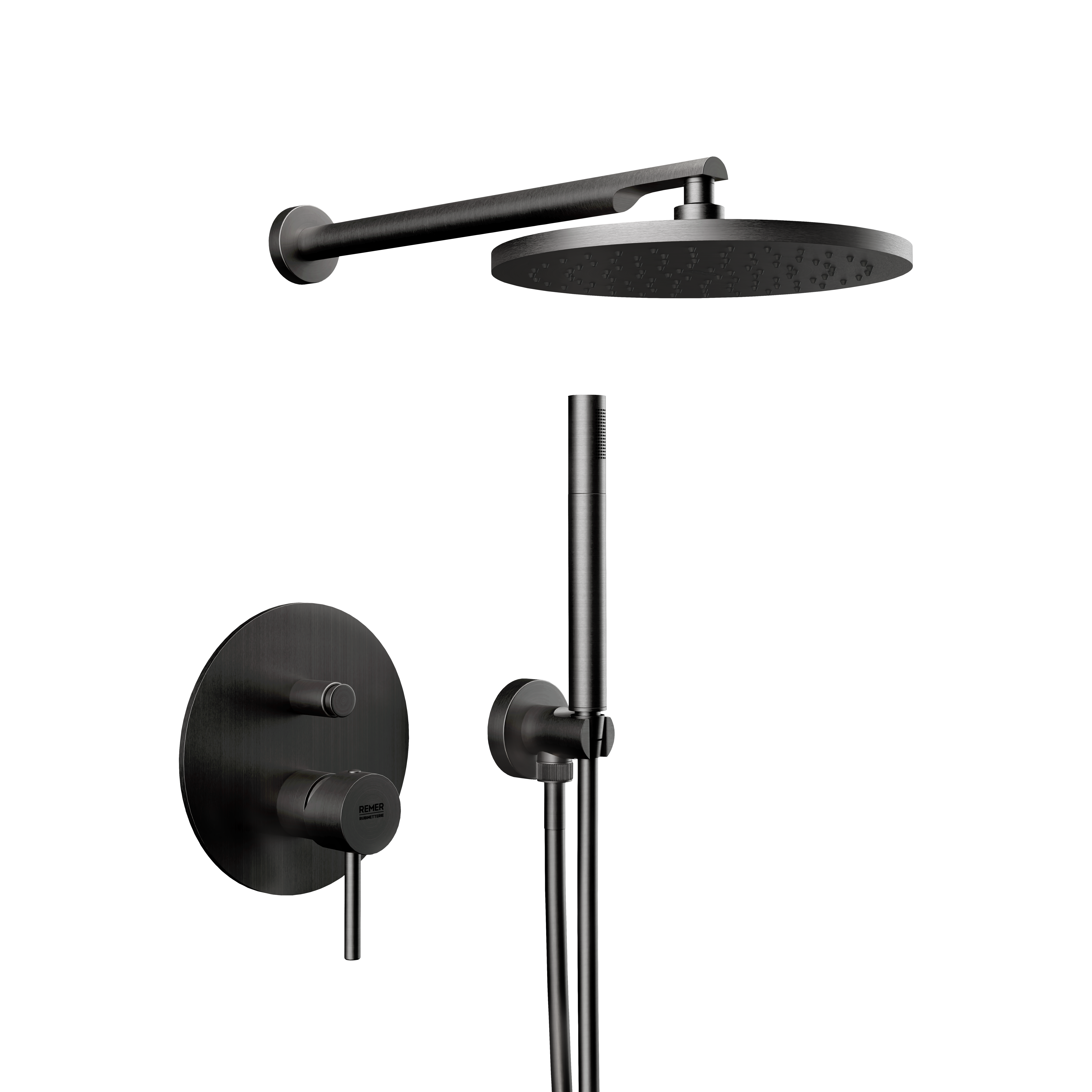 Душевая система Remer X Style X09S02OCFP, черный брашированный хром