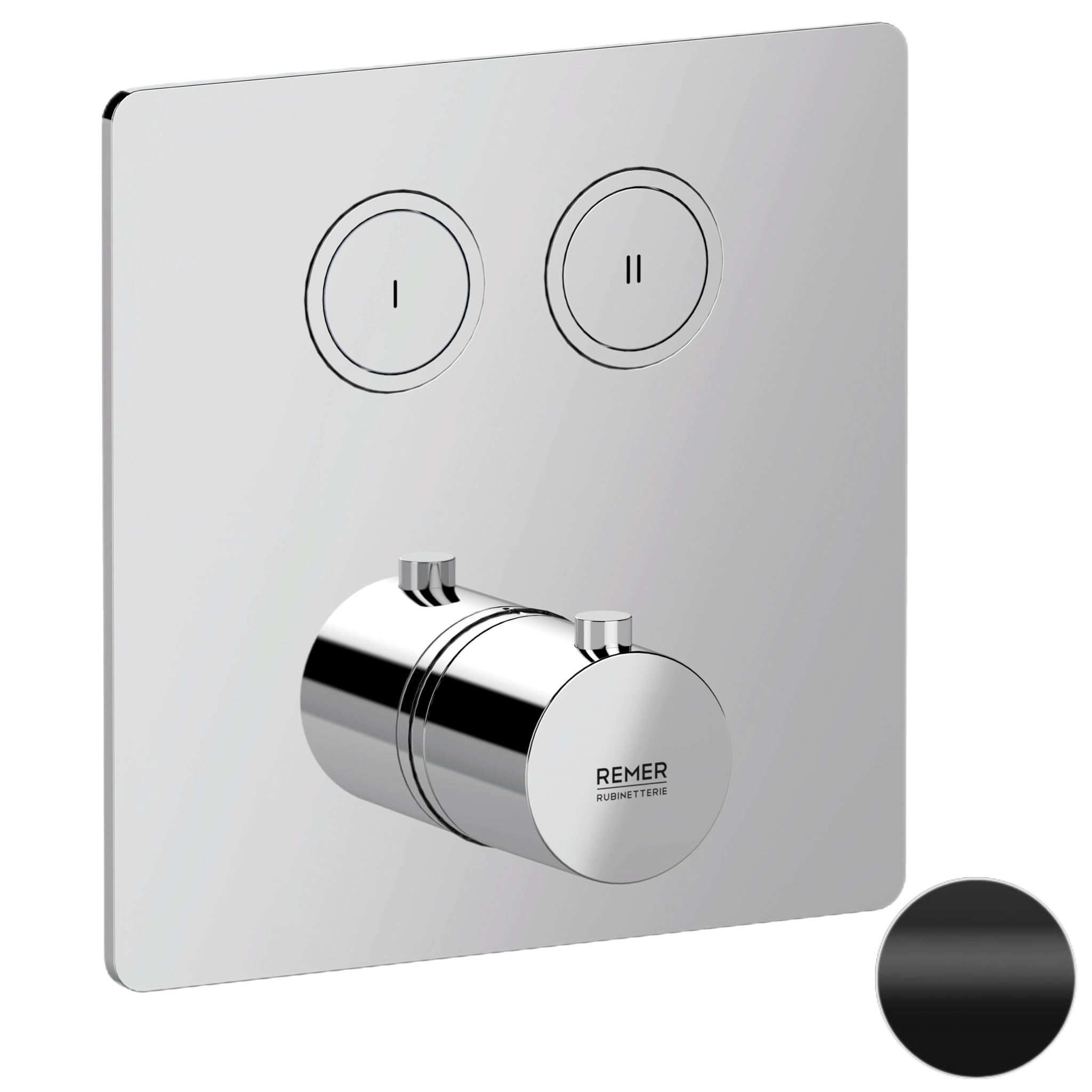 Смеситель термостатический для душа Remer X Style X99QD2KBNO, черный матовый