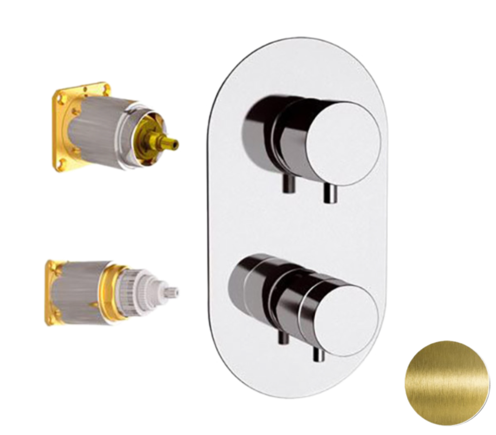 Смеситель термостатический для душа Remer Elegance NT92KBVO, состаренная латунь