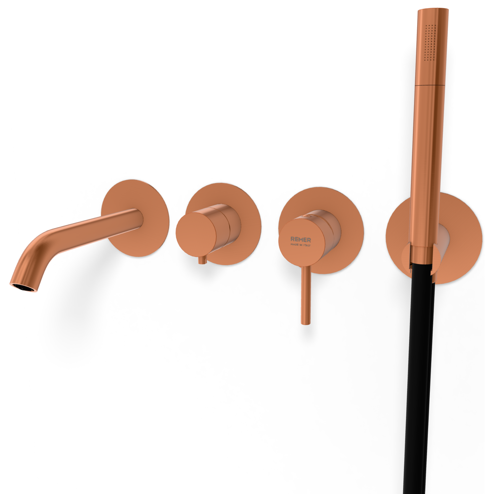 Смеситель для ванны Remer X Style X53D2PWBRP, медь брашированная
