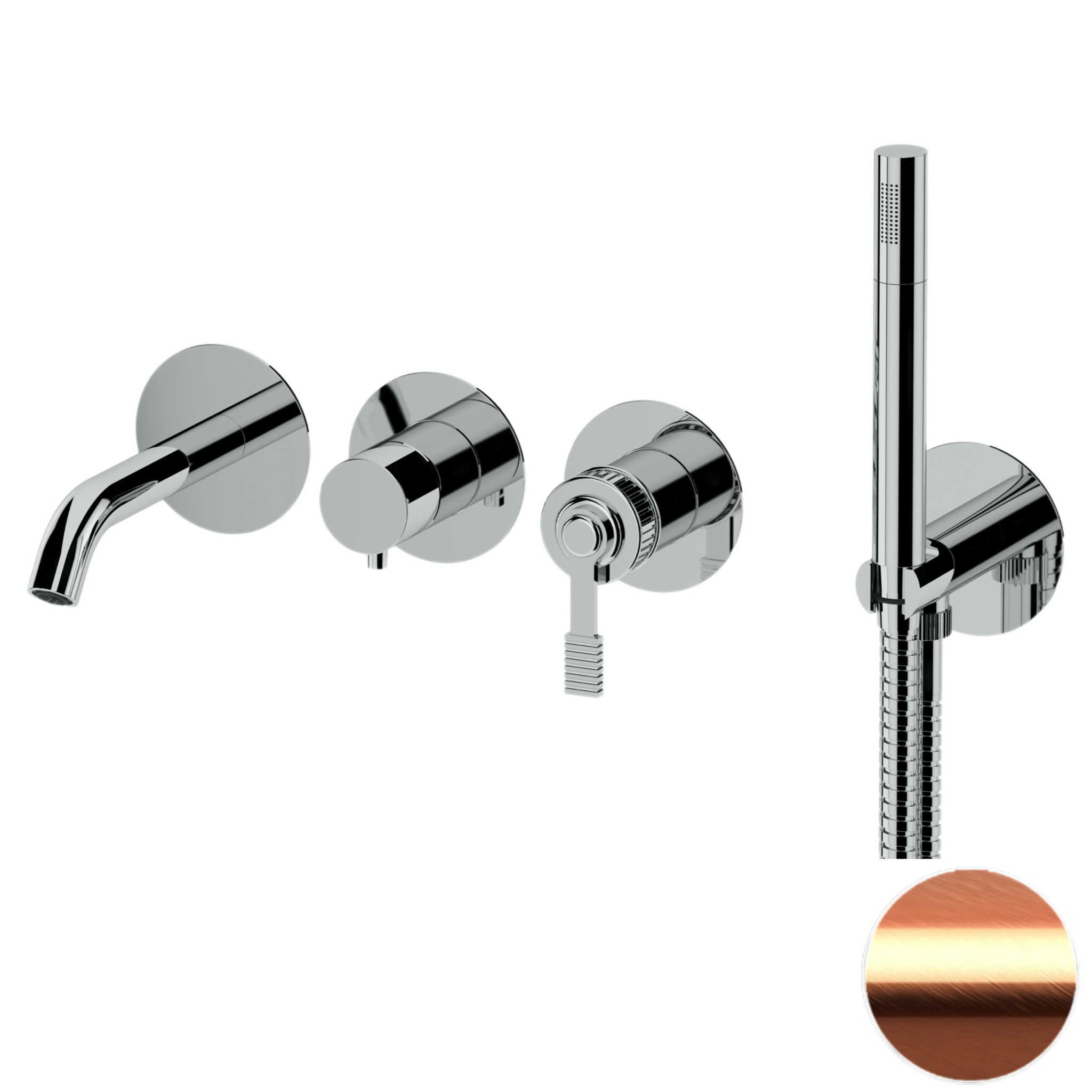 Смеситель для ванны Remer Atelier AL53D2PWBRP, медь брашированная