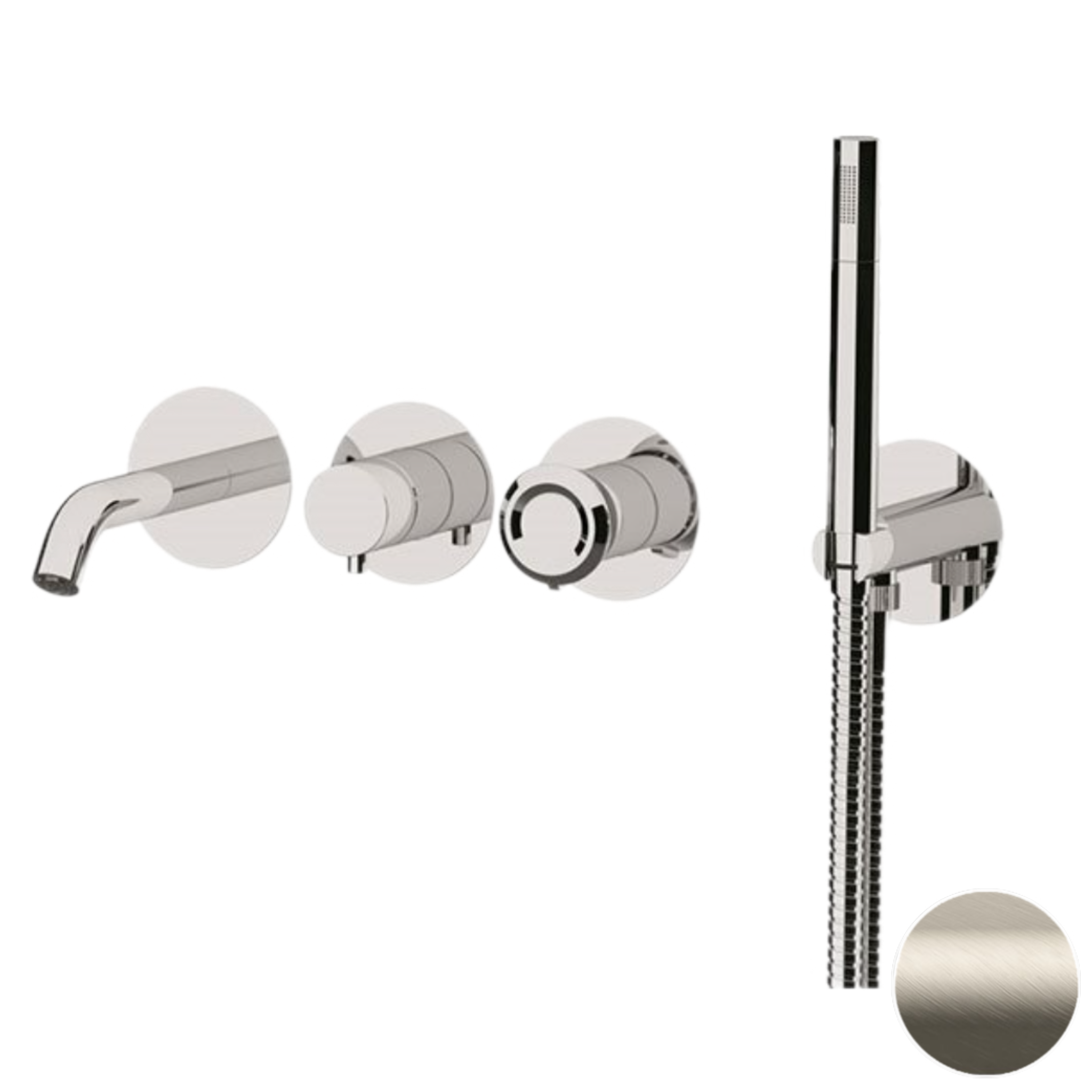 Смеситель для ванны Remer Element ET53D2PXV, сталь