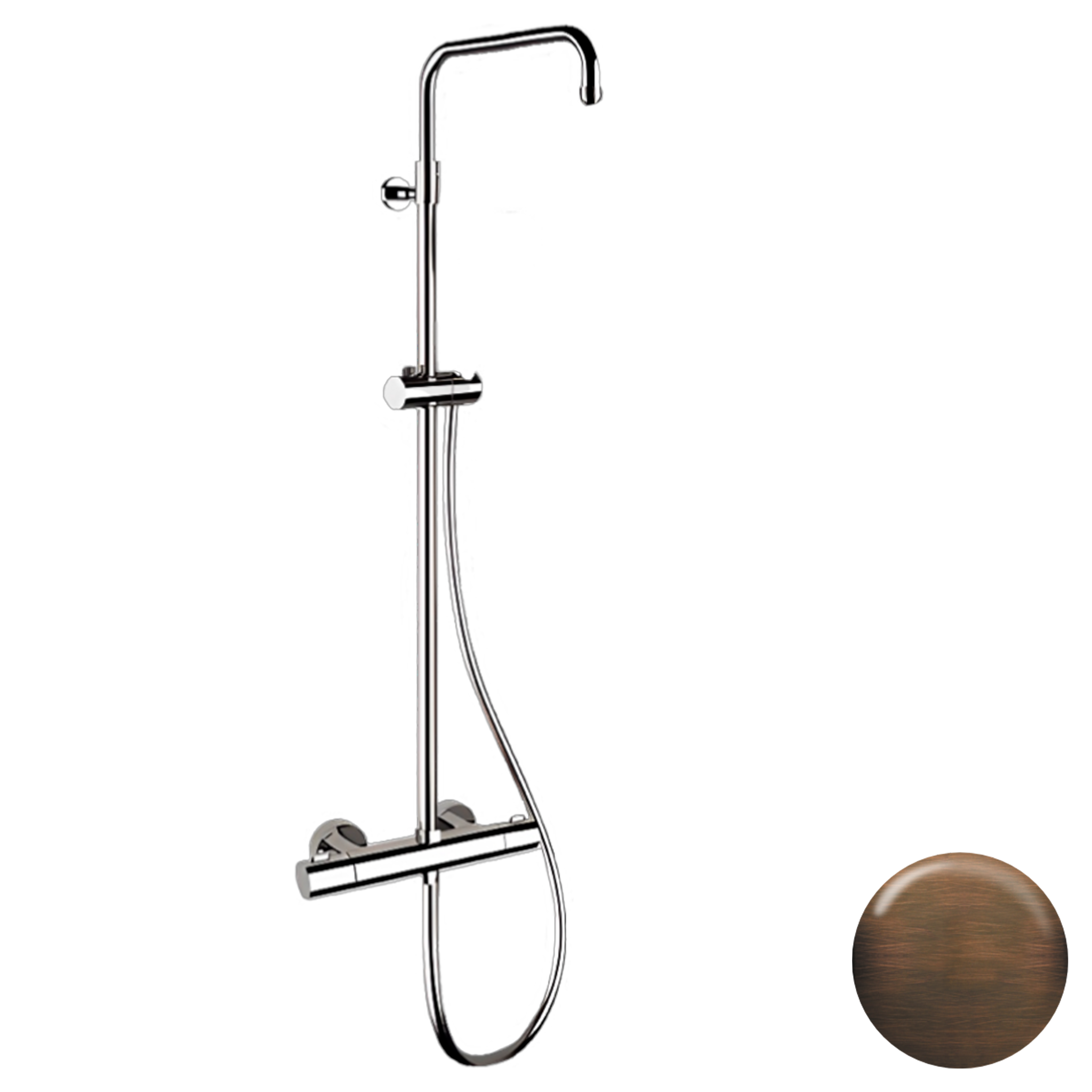 Душевая система термостатическая Remer Elegance EQ32ASSDBR, бронза масляная