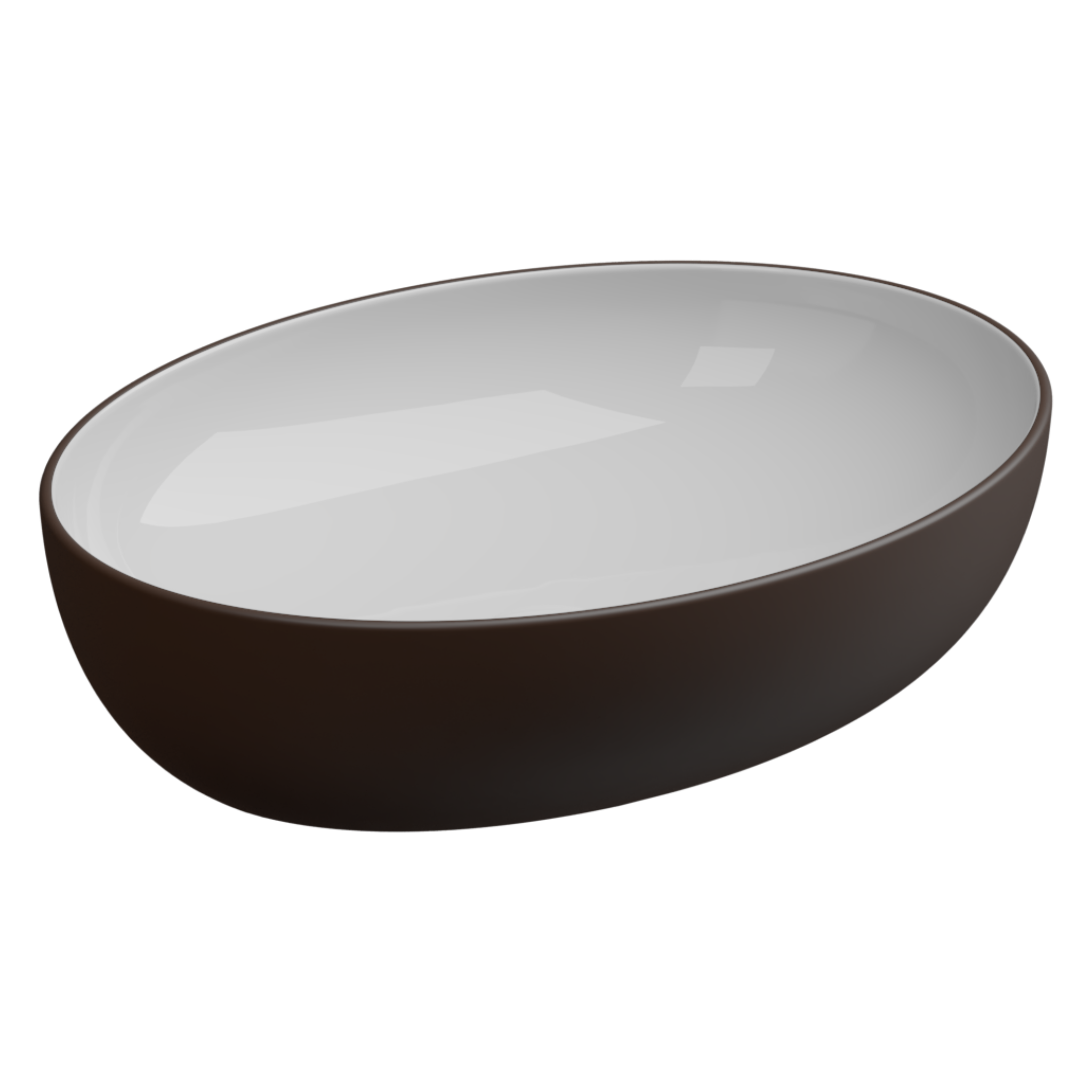 Раковина накладная биколор 55x42 см GSG Ceramic Design Easy EALAVOV55BI000/035, White/Cacao Matt