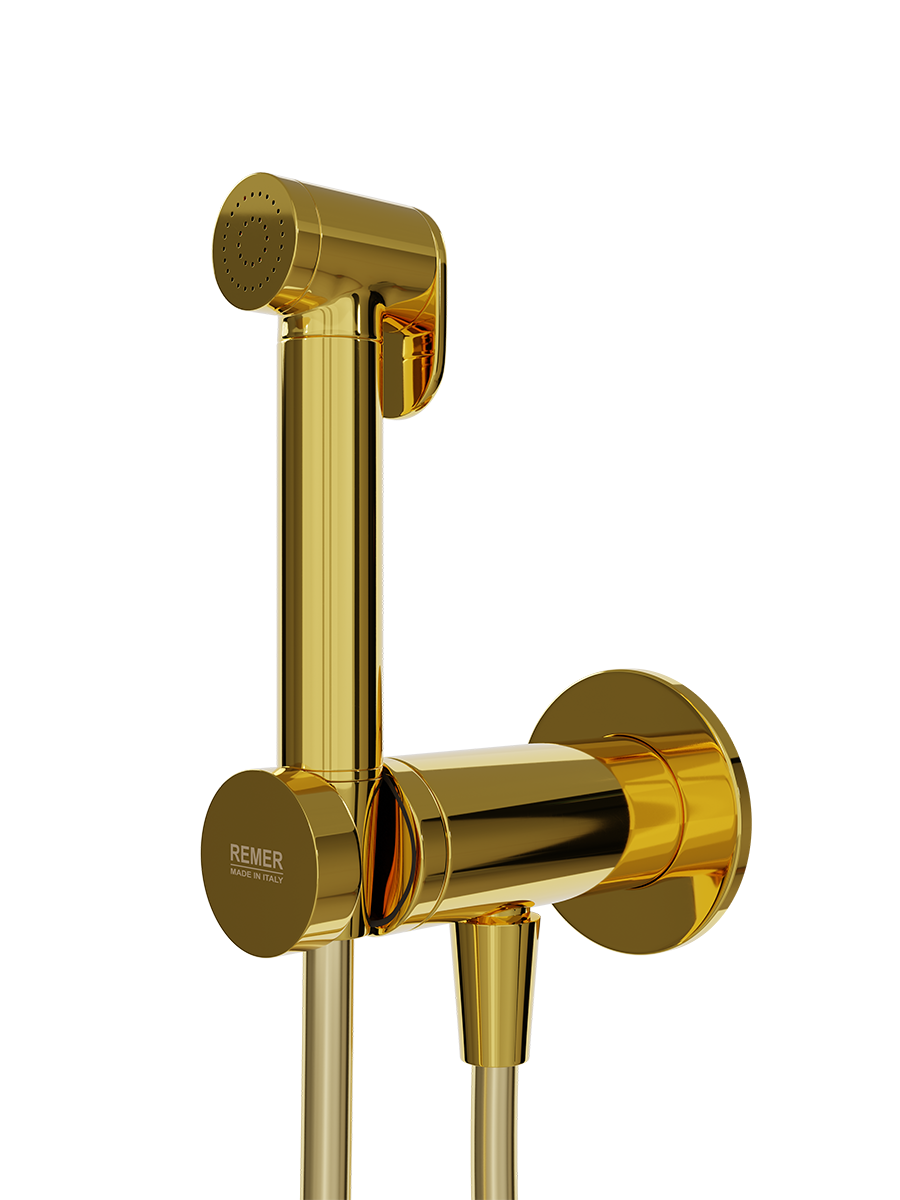 Гигиенический душ со смесителем Remer X Style X61PWDO, золото глянцевое