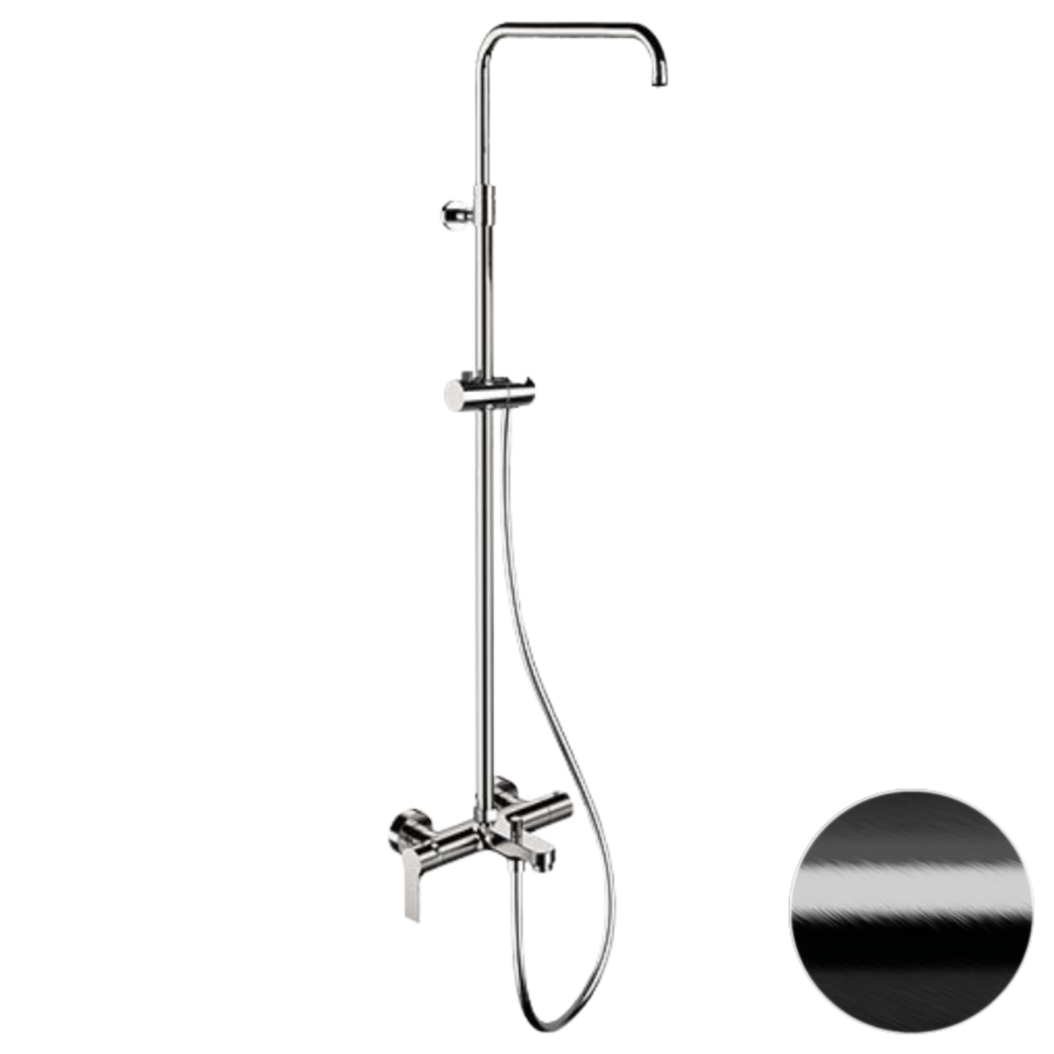 Душевая система с изливом Remer Energy EY34ASSDCFP, черный брашированный хром