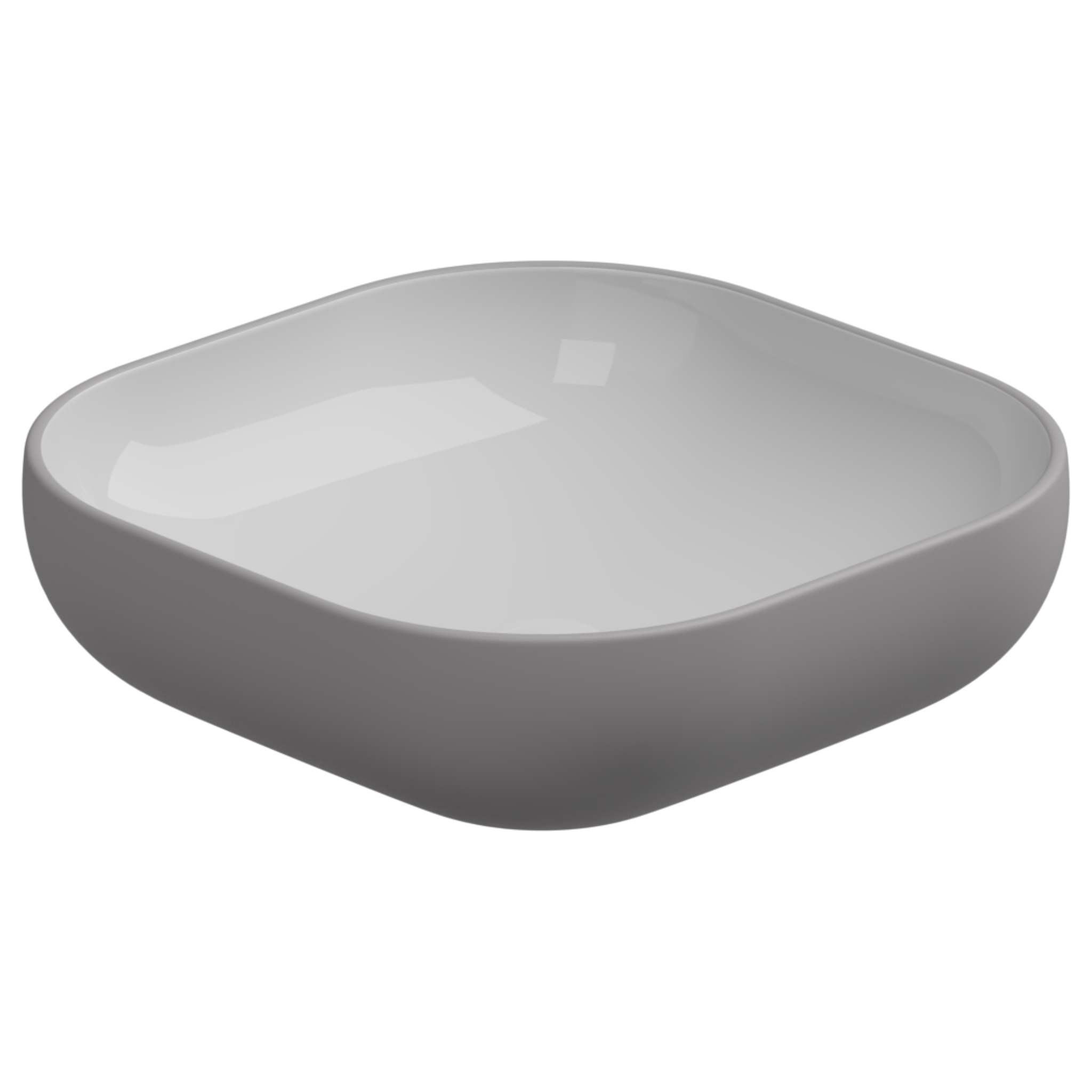 Раковина накладная биколор 45 см GSG Ceramic Design Easy EALAVQU45BI000/038, White/Fumo Matt