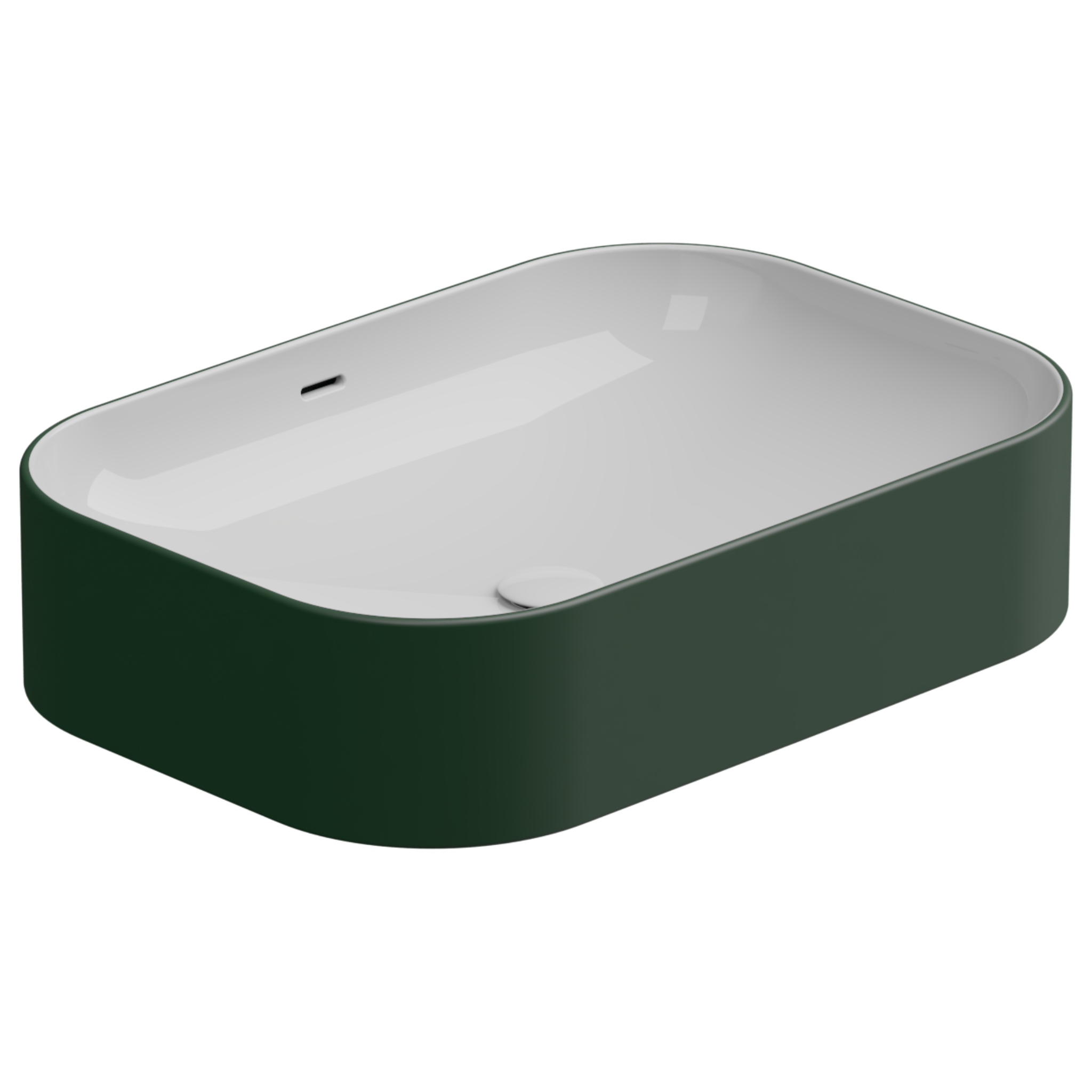 Раковина накладная биколор 60x42 см GSG Ceramic Design Easy EALAVTP60BI000/036, White/Smeraldo Matt