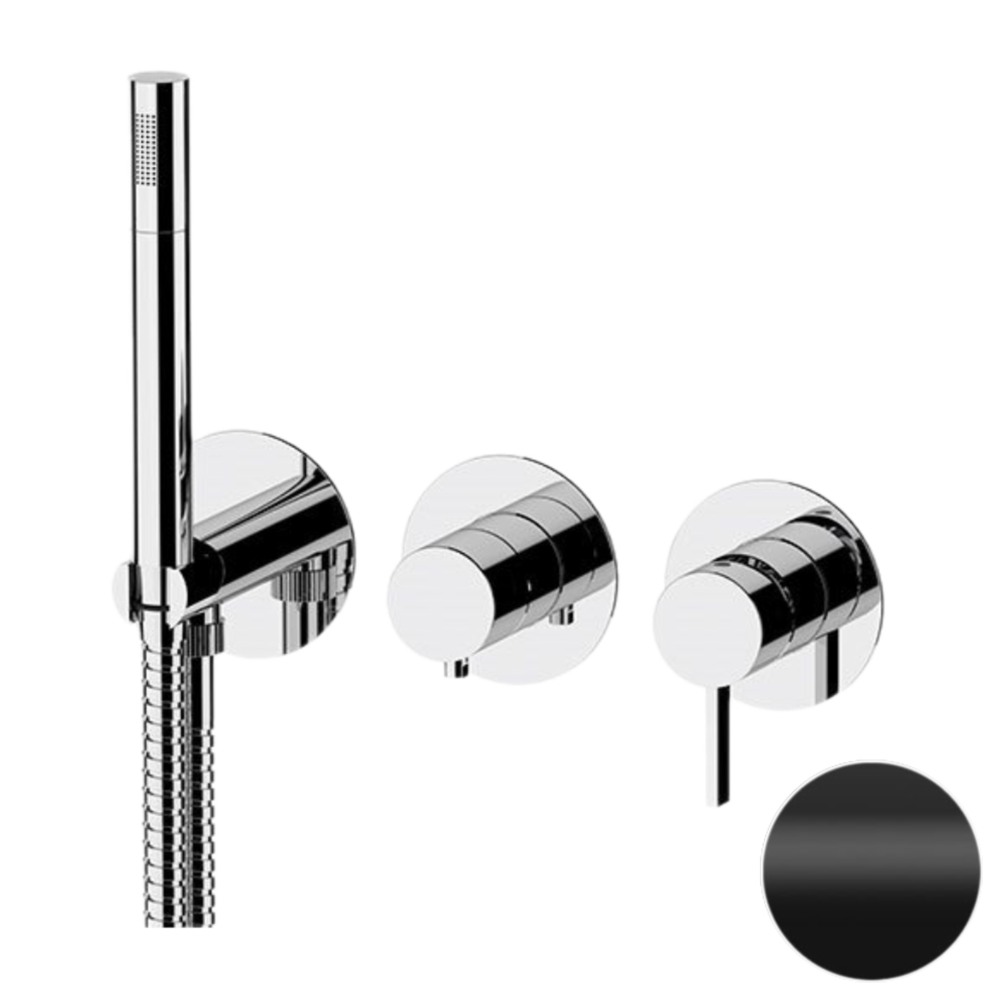 Смеситель для душа Remer Metrica MC97D2PNO, черный матовый