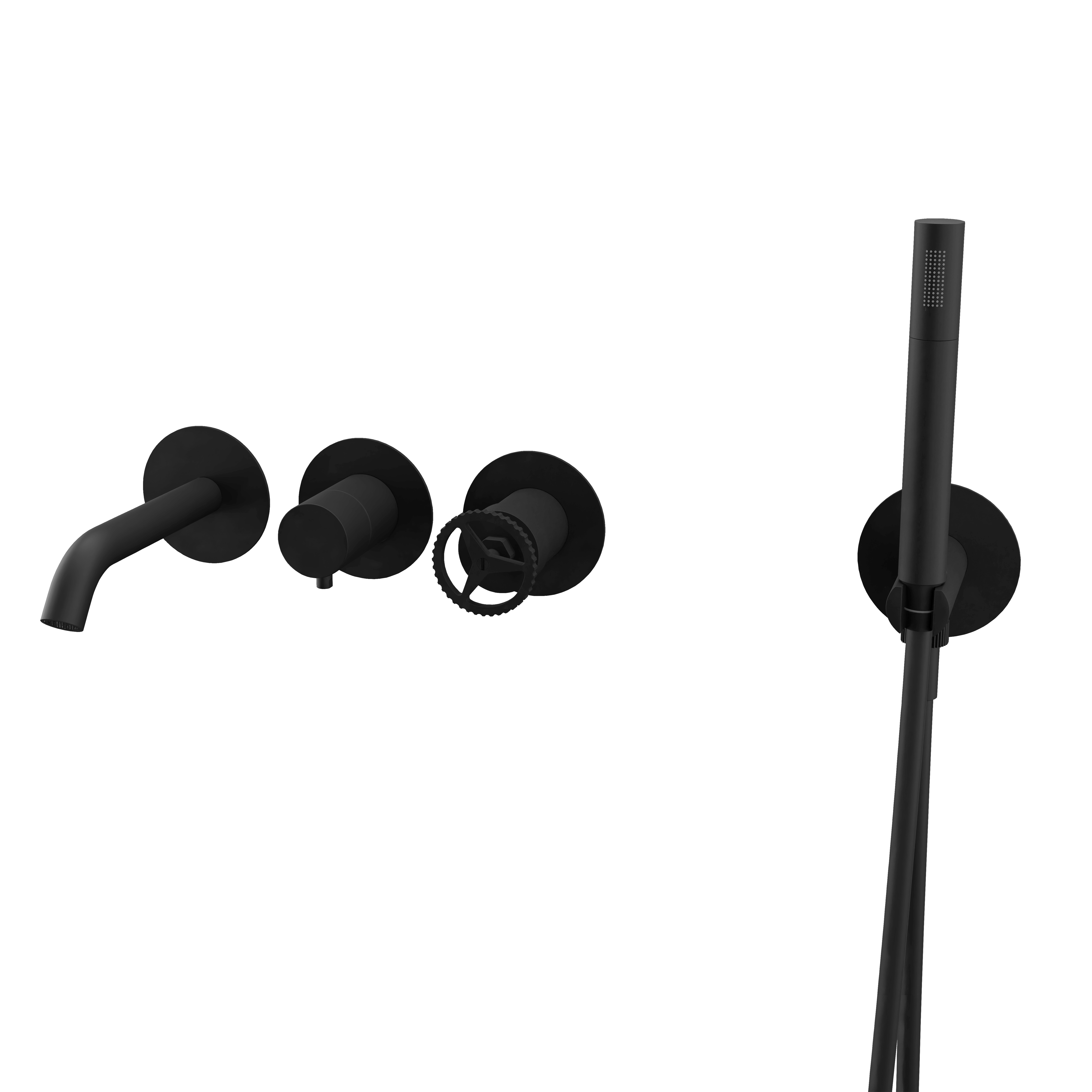 Смеситель для ванны Remer Chrono CH53D2PNO, черный матовый