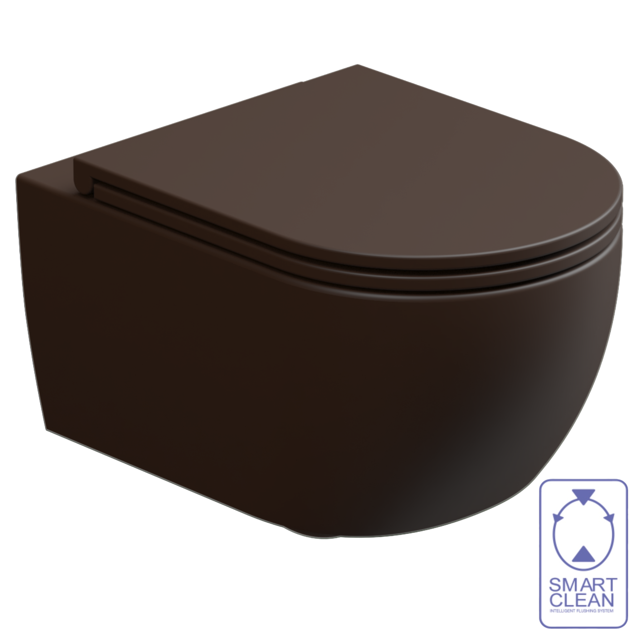 Чаша подвесного унитаза биколор GSG Ceramic Design Like LKWCSOBI000/035, White/Cacao Matt