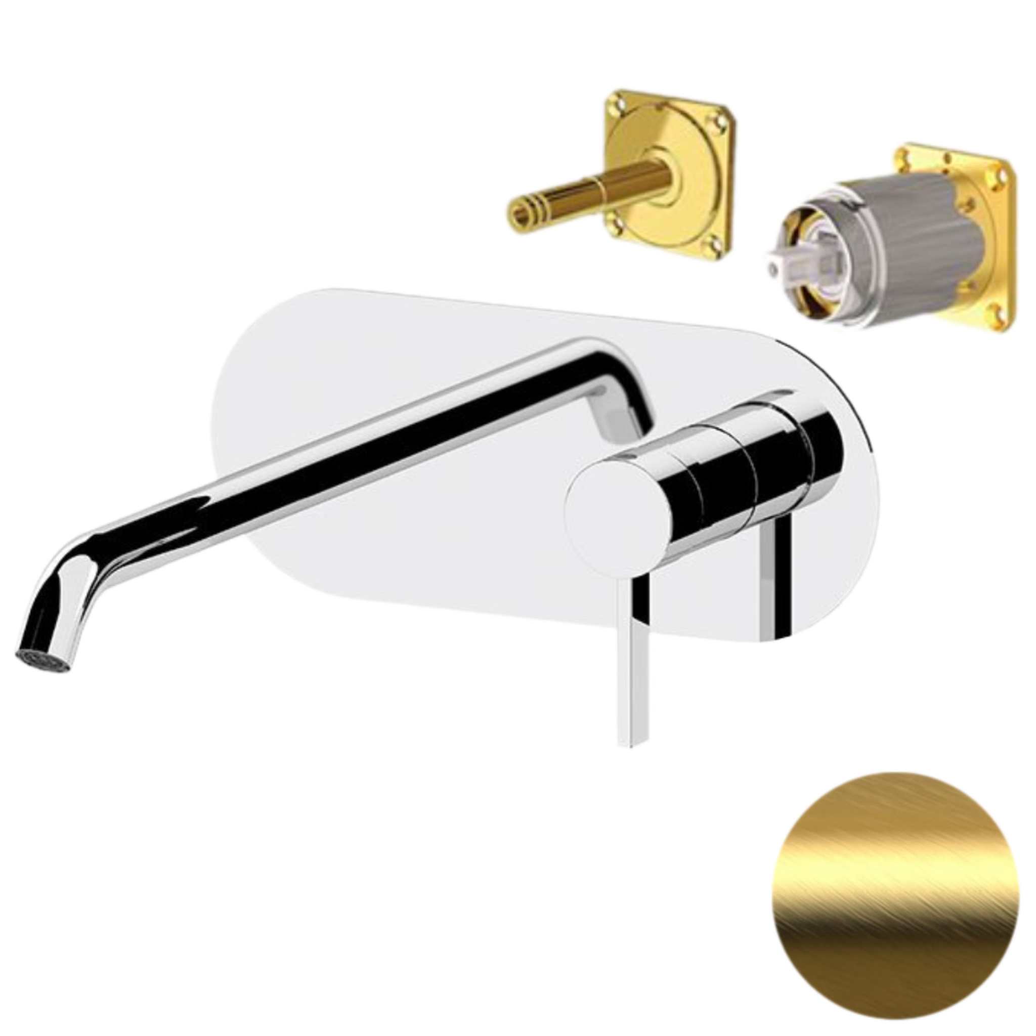 Смеситель для раковины Remer Metrica MC15LKBBG, золото брашированное