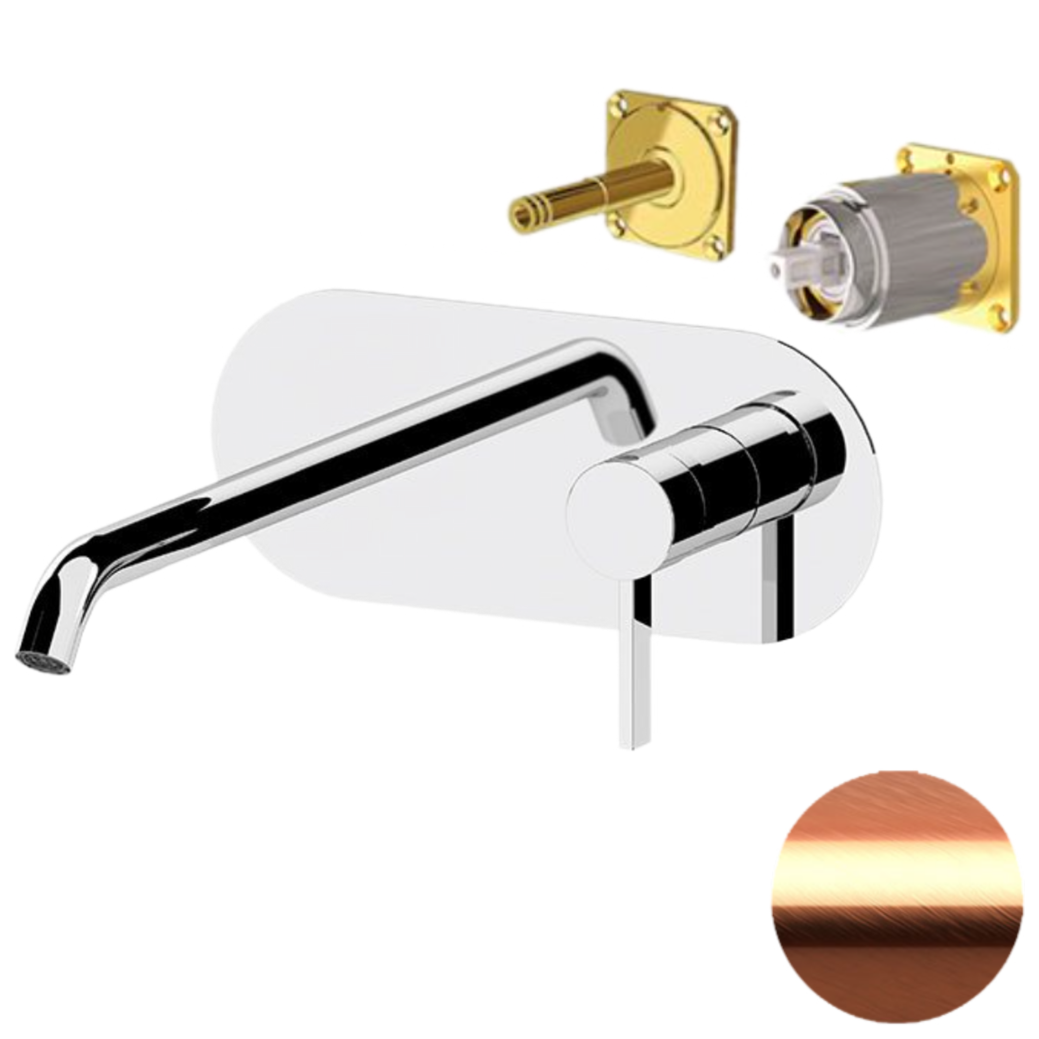 Смеситель для раковины Remer Metrica MC15KBRP, медь брашированная