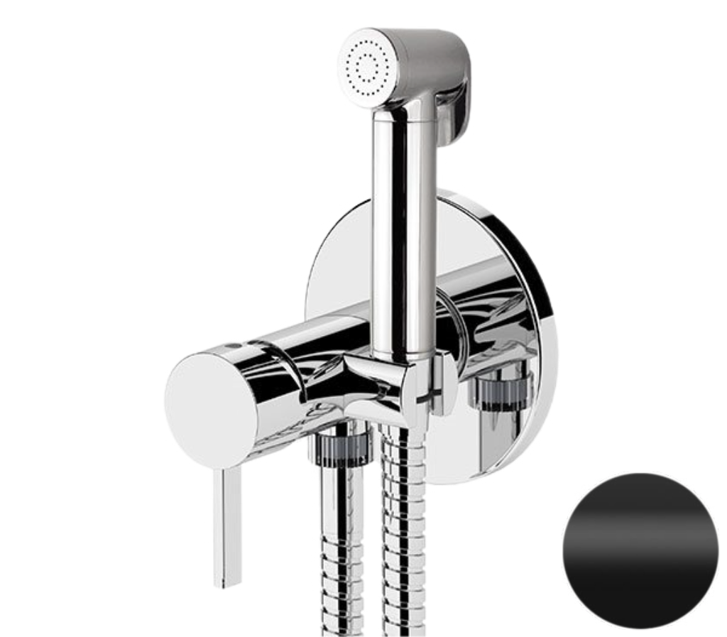 Гигиенический душ со смесителем Remer Metrica MC65WNO, черный матовый