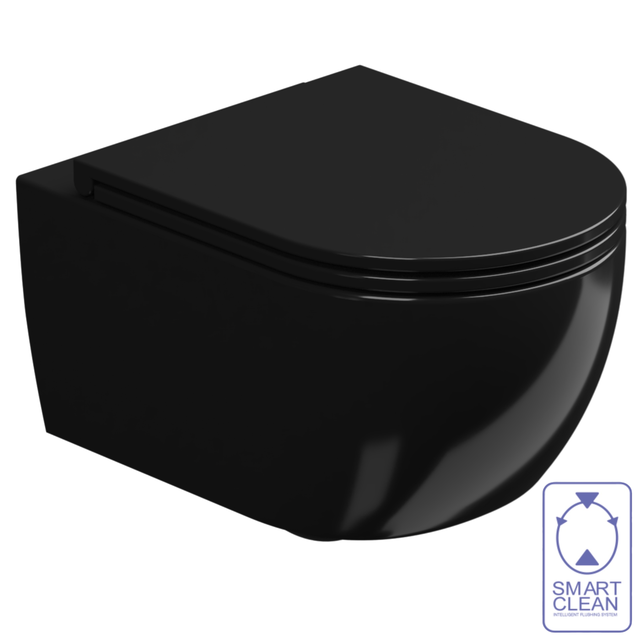 Чаша подвесного унитаза биколор GSG Ceramic Design Like LKWCSOBI000/002, White/Black Shiny