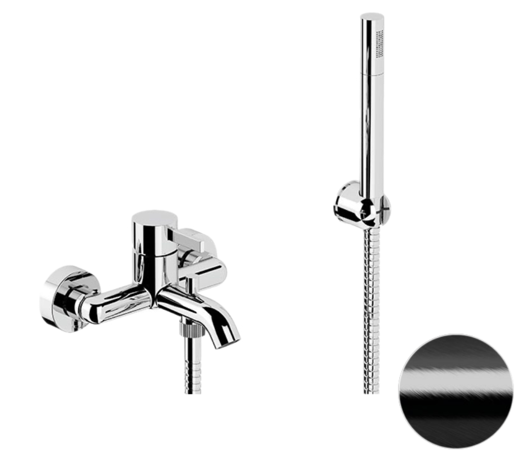 Смеситель для ванны Remer Metrica MC02CFP, черный брашированный хром
