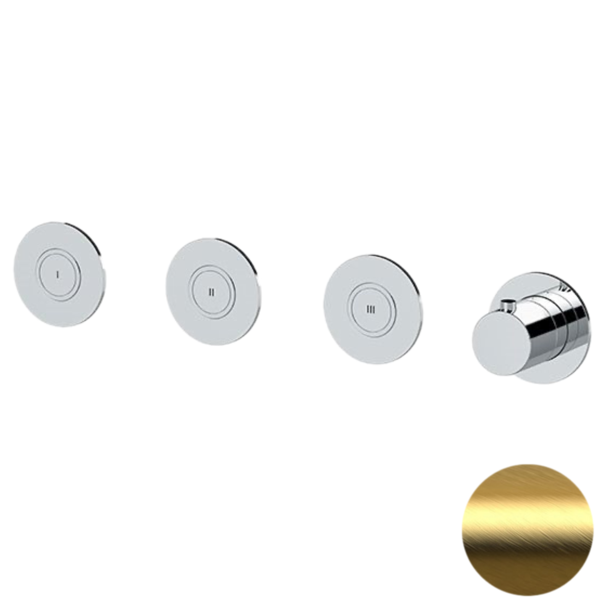 Смеситель термостатический для душа Remer X Style X99D3PKBBG, золото брашированное