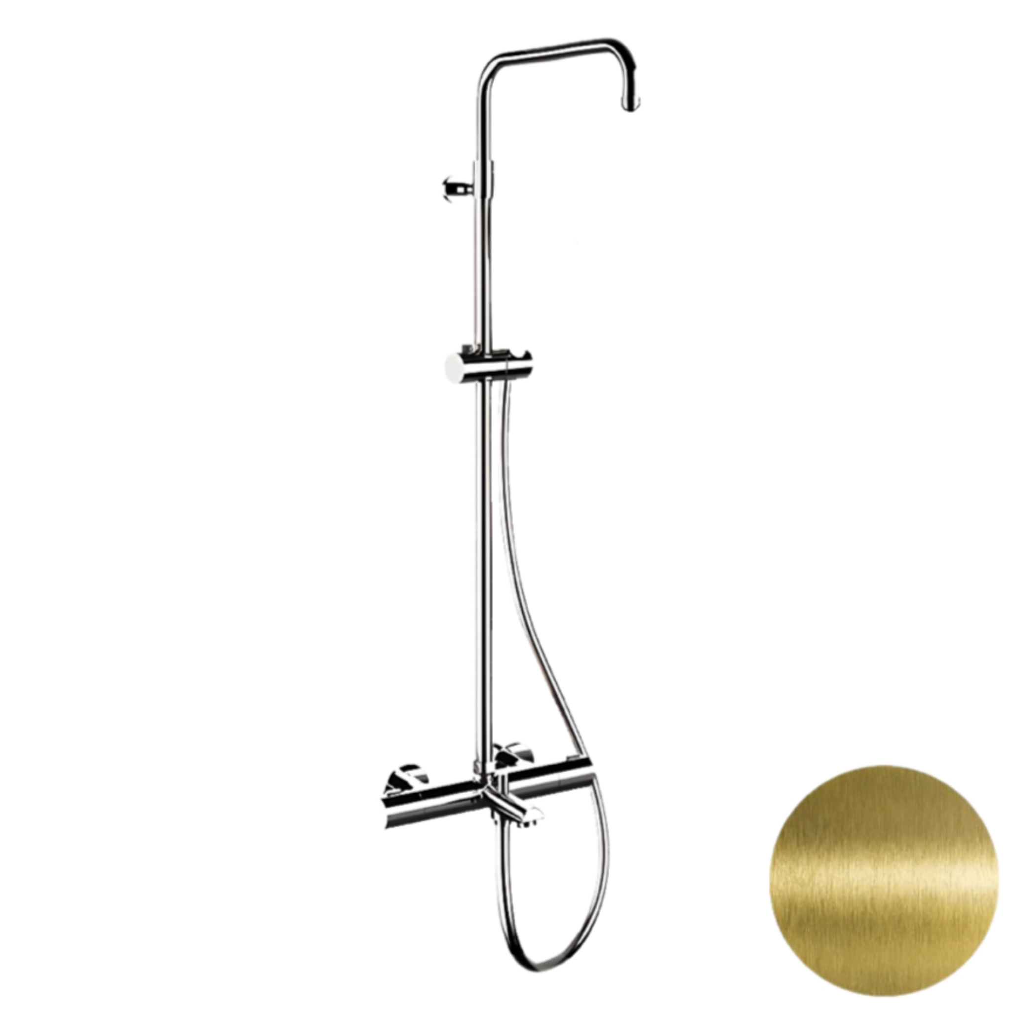 Душевая система термостатическая с изливом Remer Elegance EQ34ASSDVO, латунь состаренная