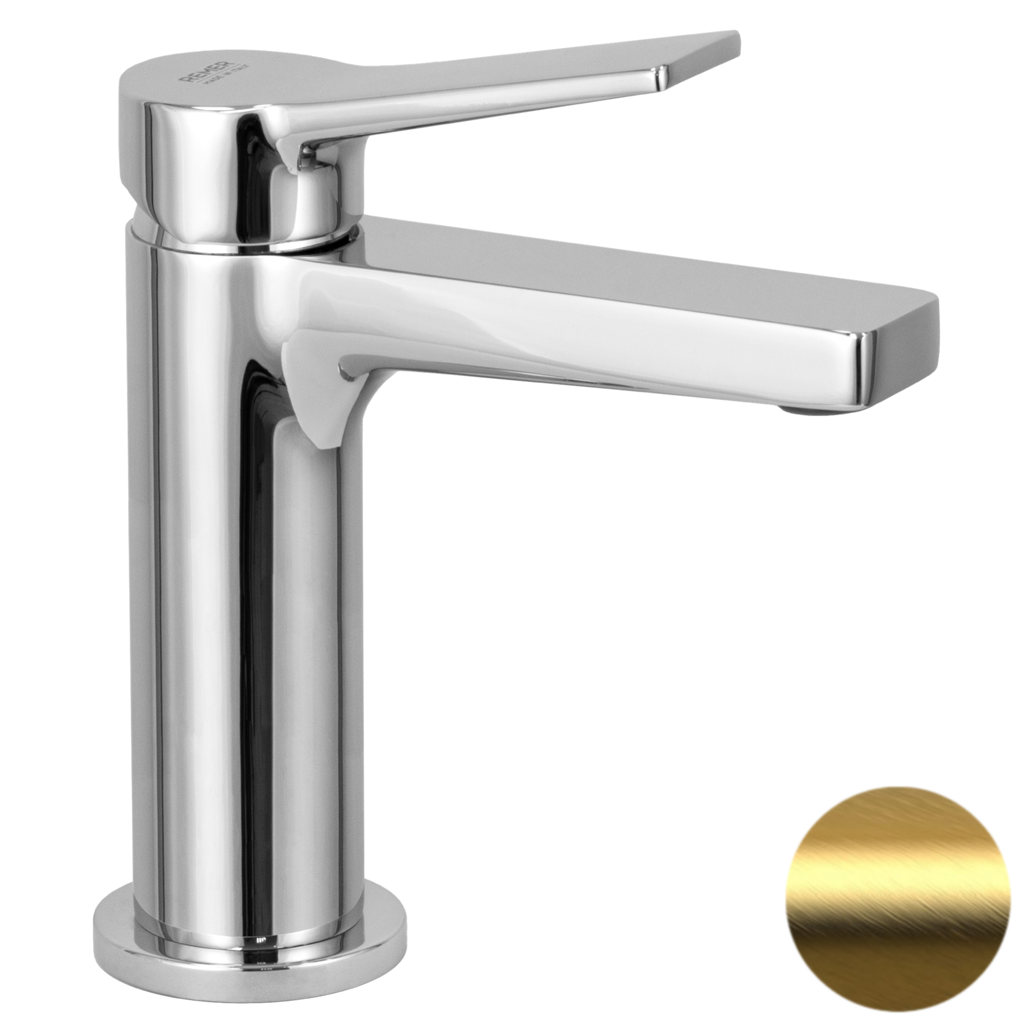 Смеситель для раковины Remer Slash SL12BG, золото брашированное