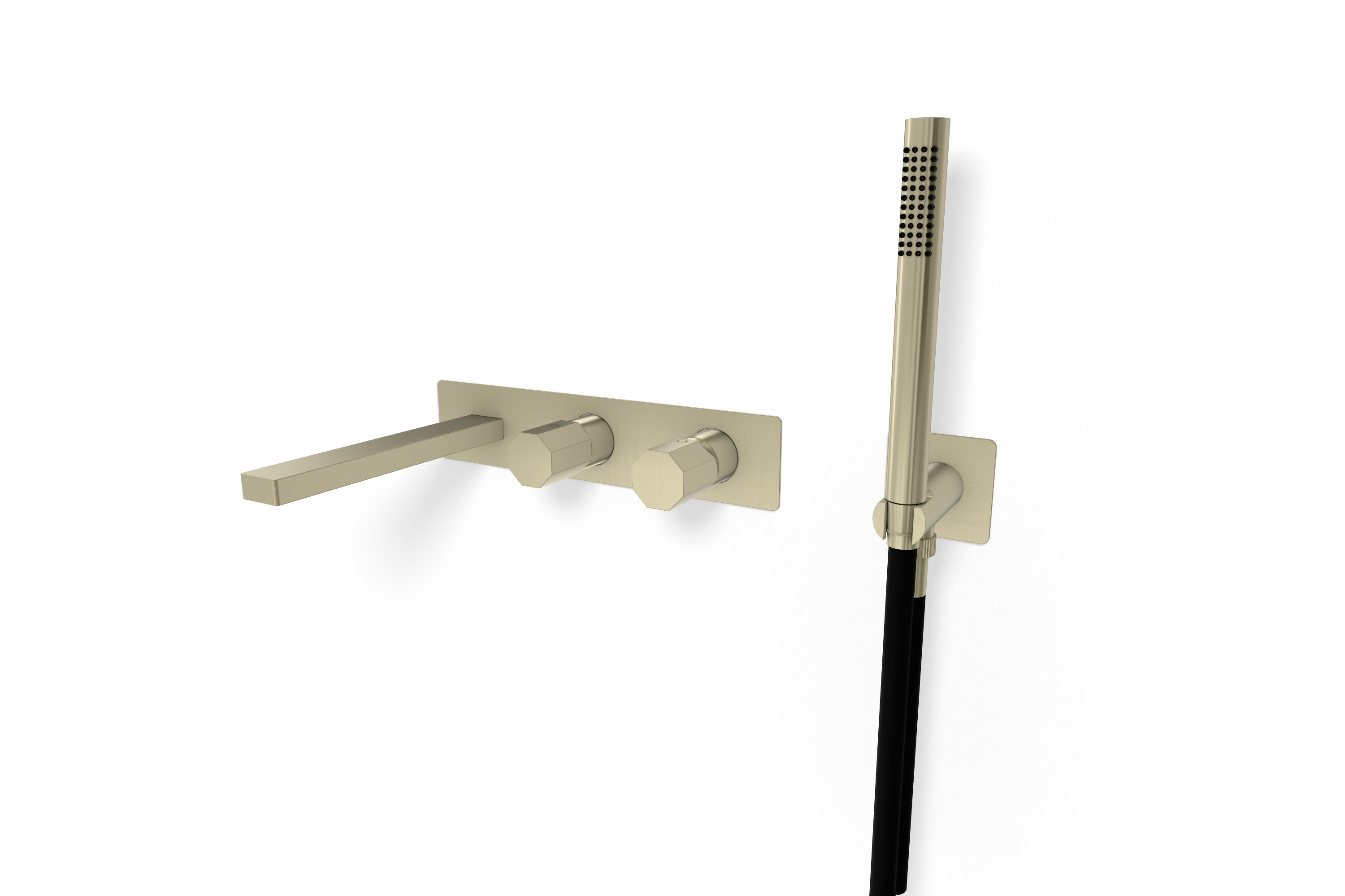 Смеситель для ванны Remer Ottagono ON53D2WBNZ, никель брашированный PVD