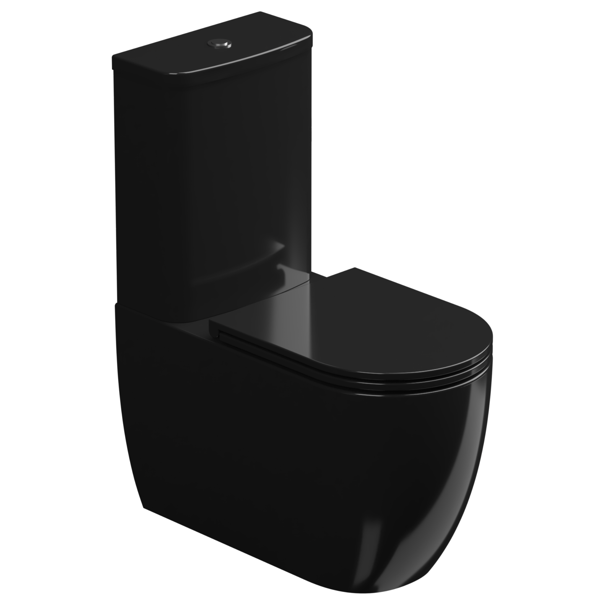 Чаша напольного унитаза биколор GSG Ceramic Design Like LKMBLBI000/002P, White/Black Shiny