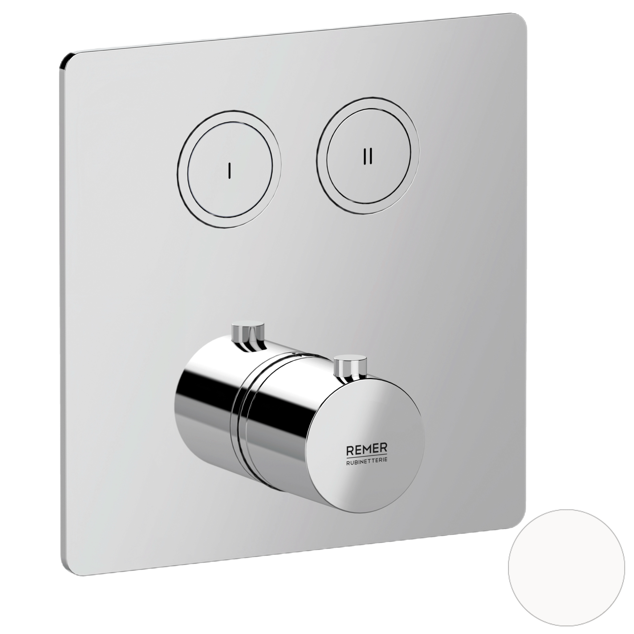 Смеситель термостатический для душа Remer X Style X99QD2KBBO, белый матовый