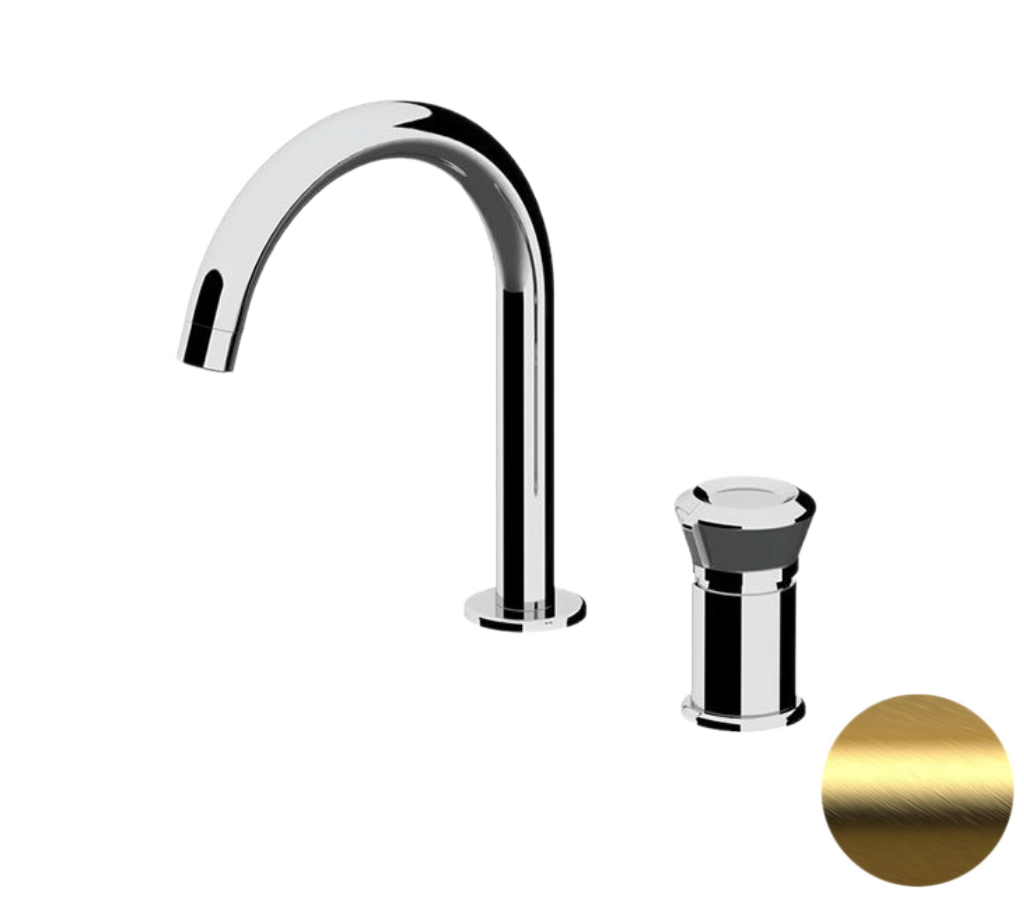 Смеситель для раковины Remer Element ET57BG, золото брашированное