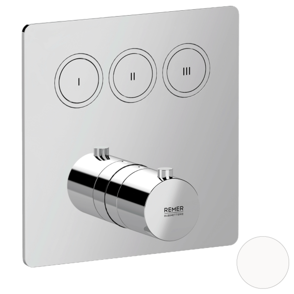Смеситель термостатический для душа Remer X Style X99QD3KBBO, белый матовый
