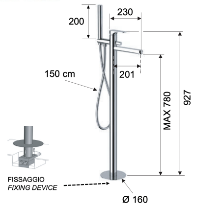 Смеситель для ванны Remer Class Line L08