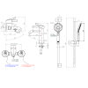 Набор смесителей для ванной комнаты Remer Metrica MC0512315LMPI
