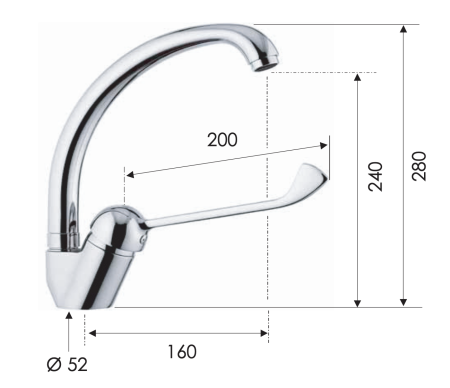 Смеситель медицинский для раковины Remer K42LL