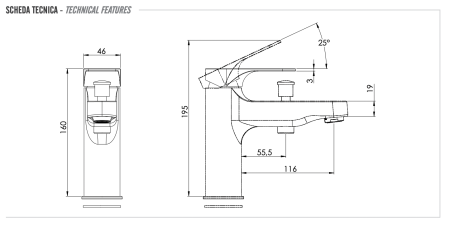 Смеситель для ванны Remer Class Line L04