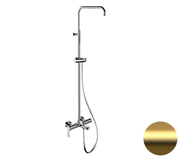 Душевая система с изливом Remer Energy EY34ASSDBG, брашированное золото