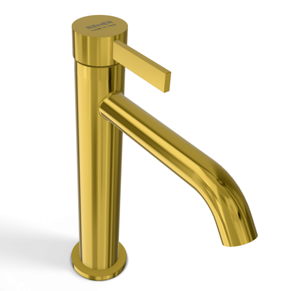 Смеситель для раковины Remer Metrica MC12AGP, золото глянцевое PVD